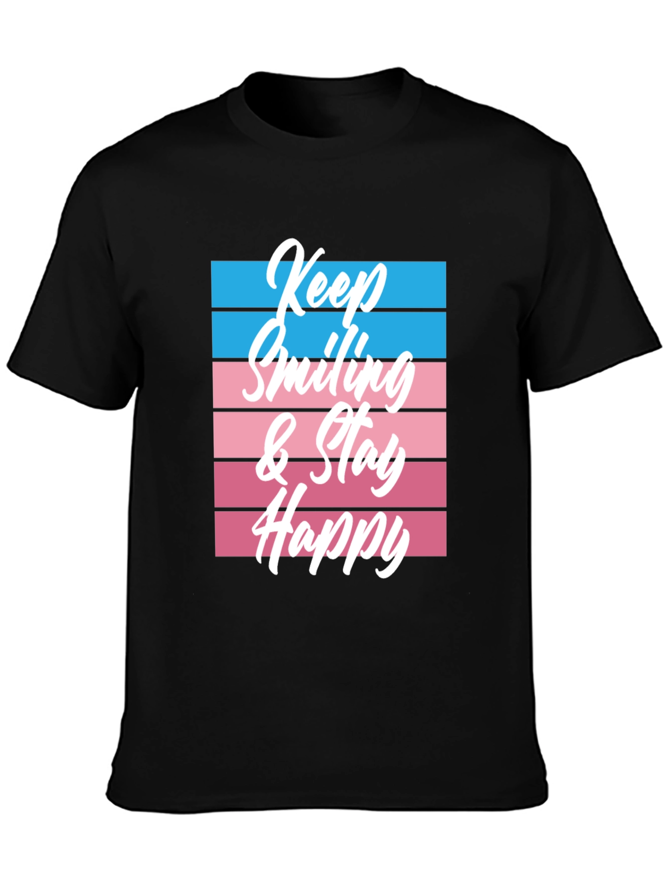 Keep Smiling Graphic Tee - Black