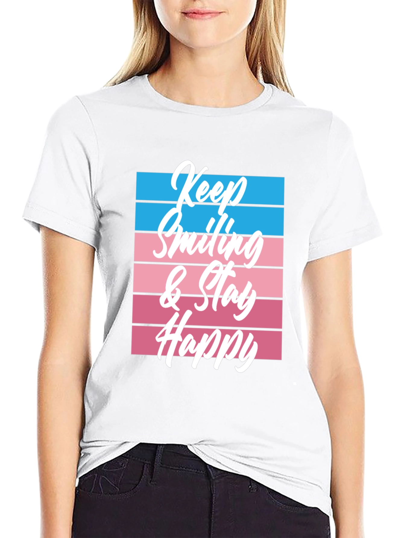 Keep Smiling Graphic Tee - Black