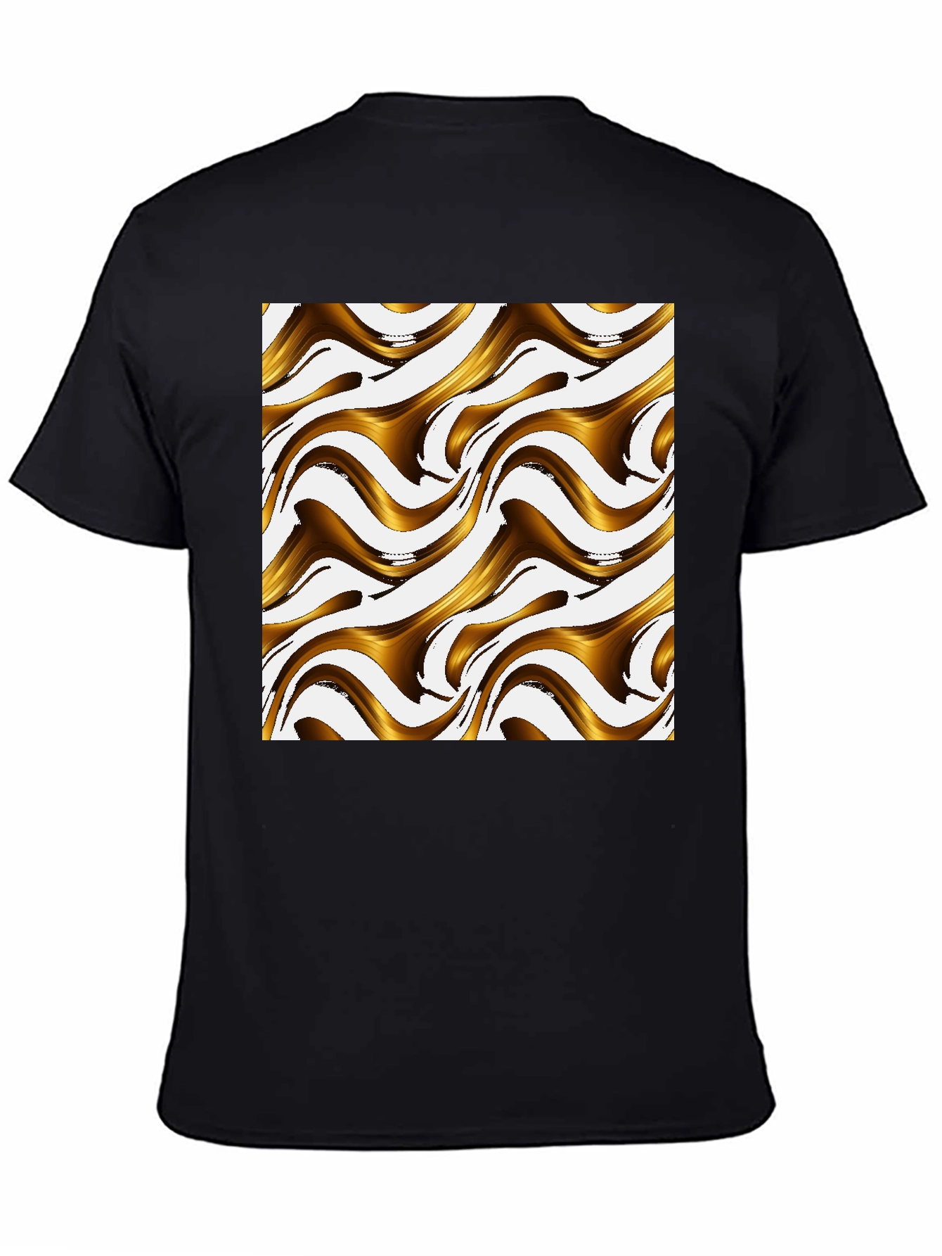 Abstract Swirls Graphic Tee - Modern Black T-Shirt