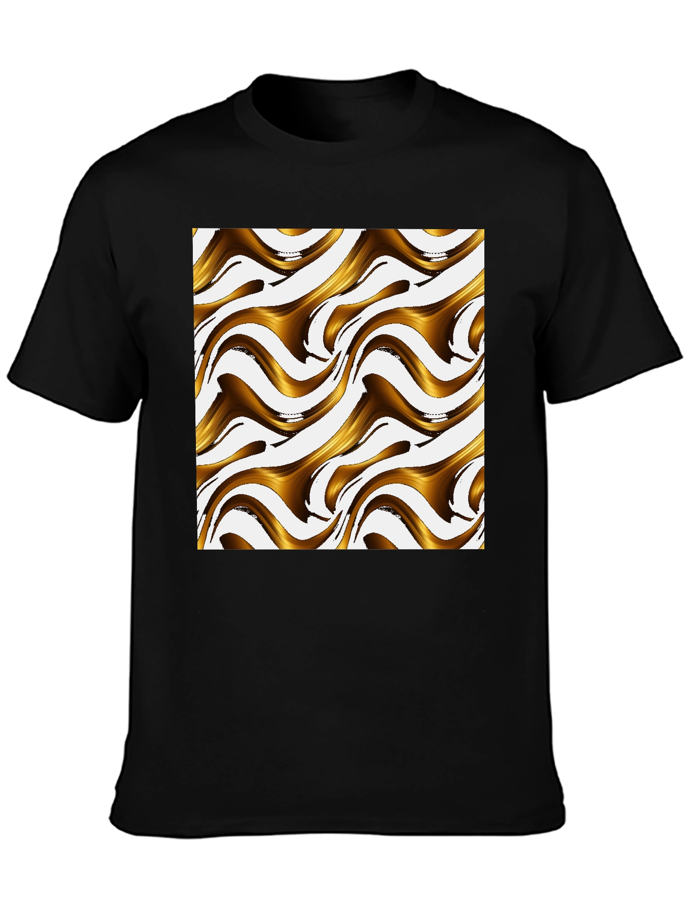 Abstract Swirls Graphic Tee - Modern Black T-Shirt
