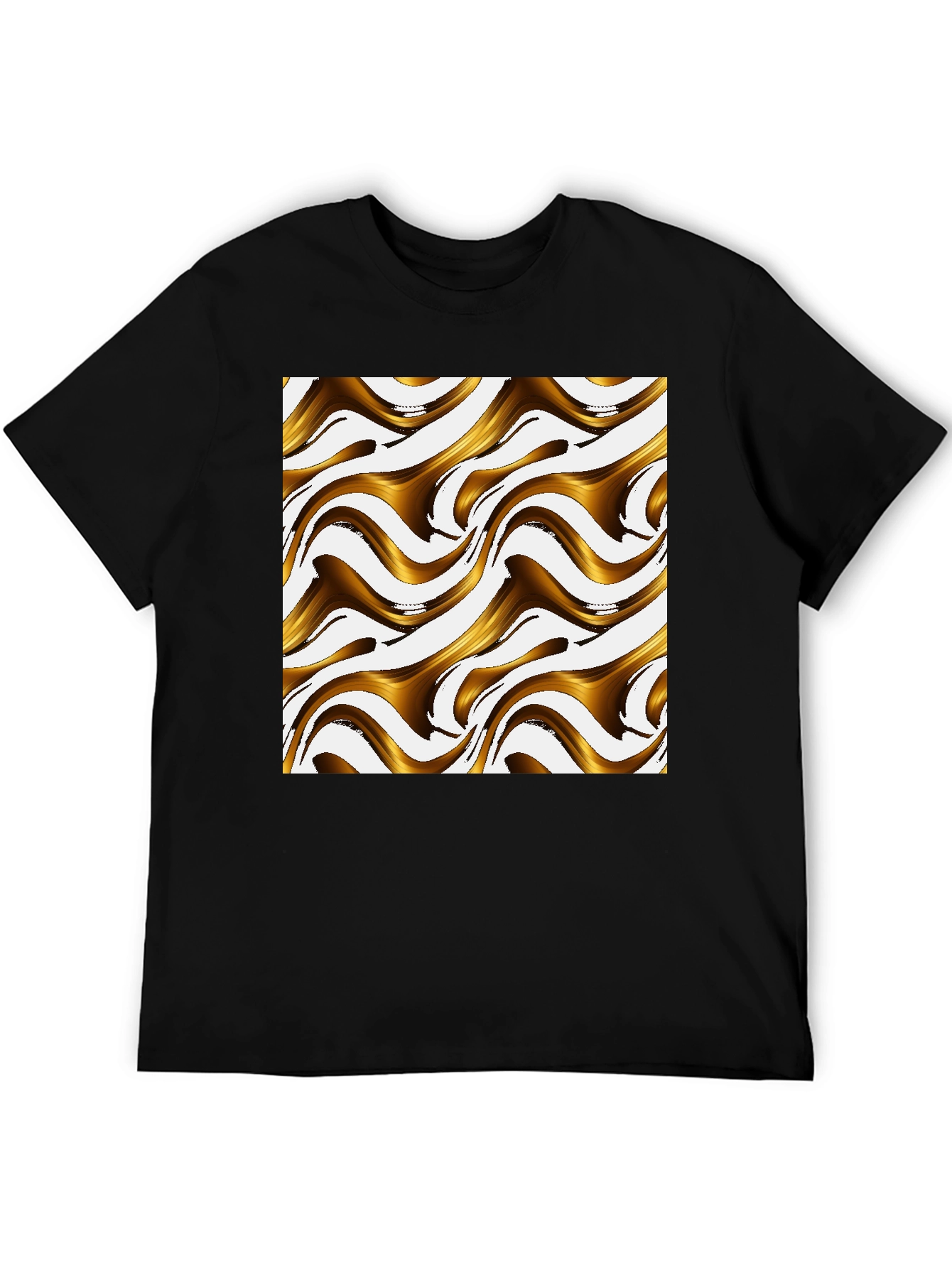 Abstract Swirls Graphic Tee - Modern Black T-Shirt