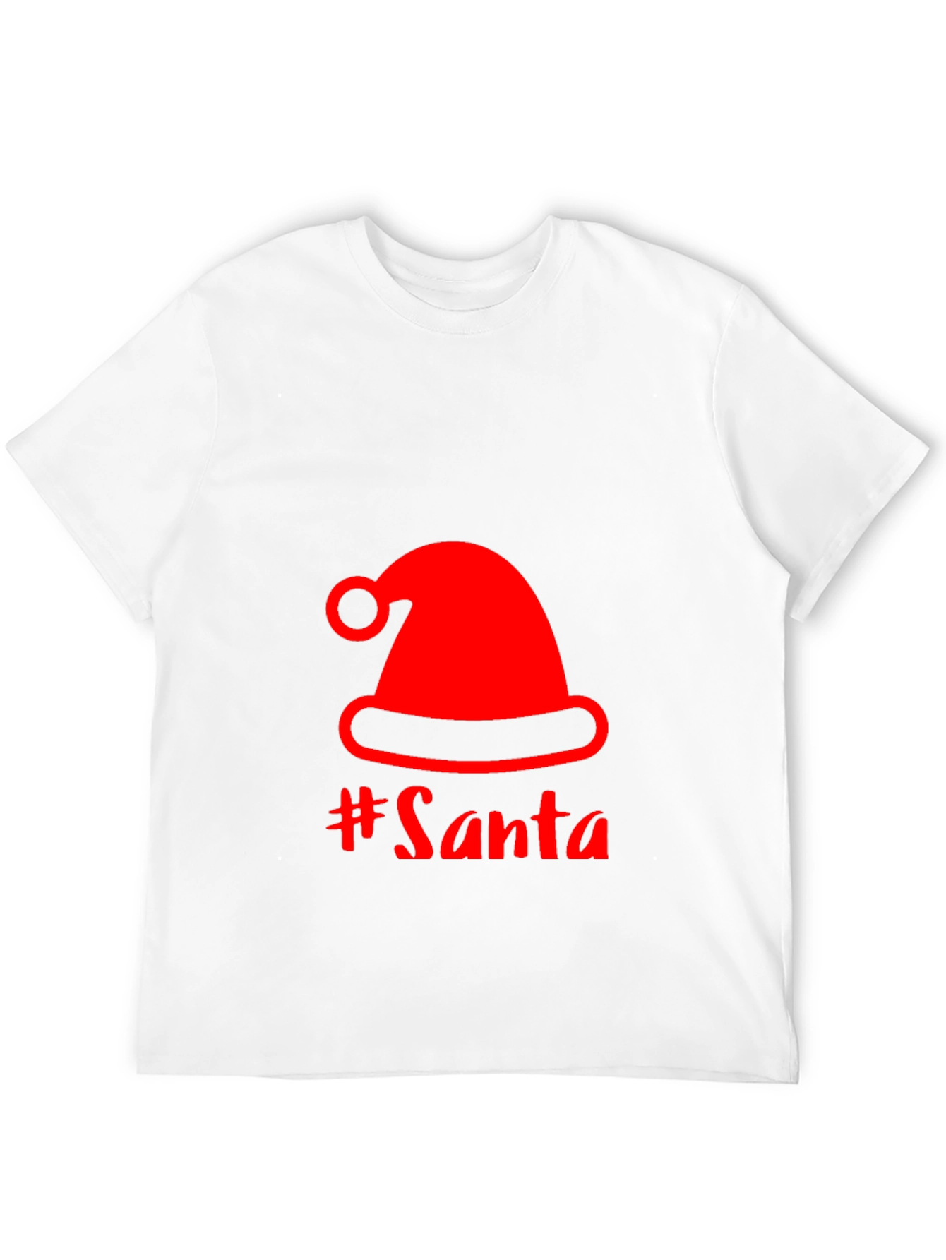 Festive Santa Hat Graphic Tee - Holiday Cheer
