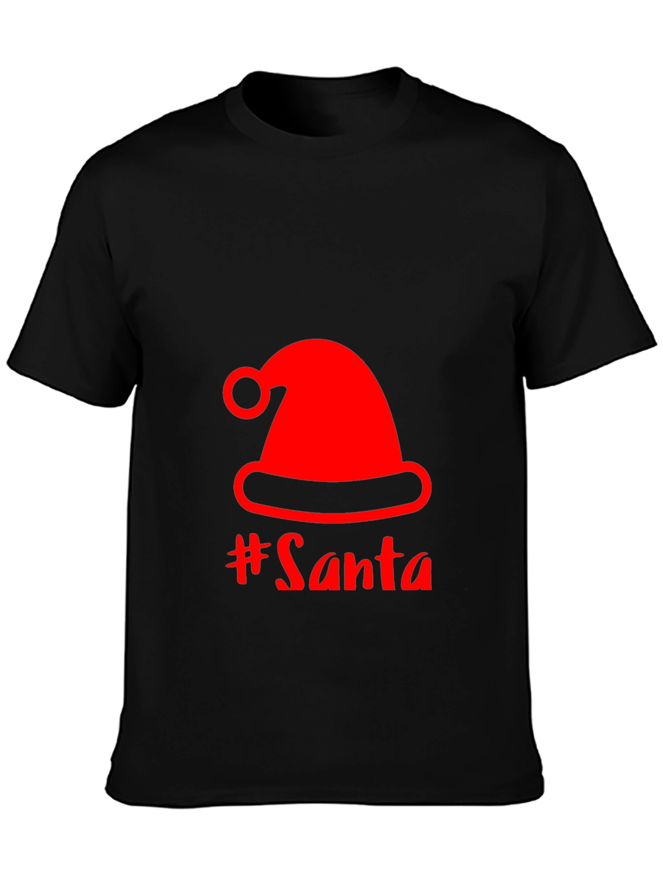 Festive Santa Hat Graphic Tee - Holiday Cheer