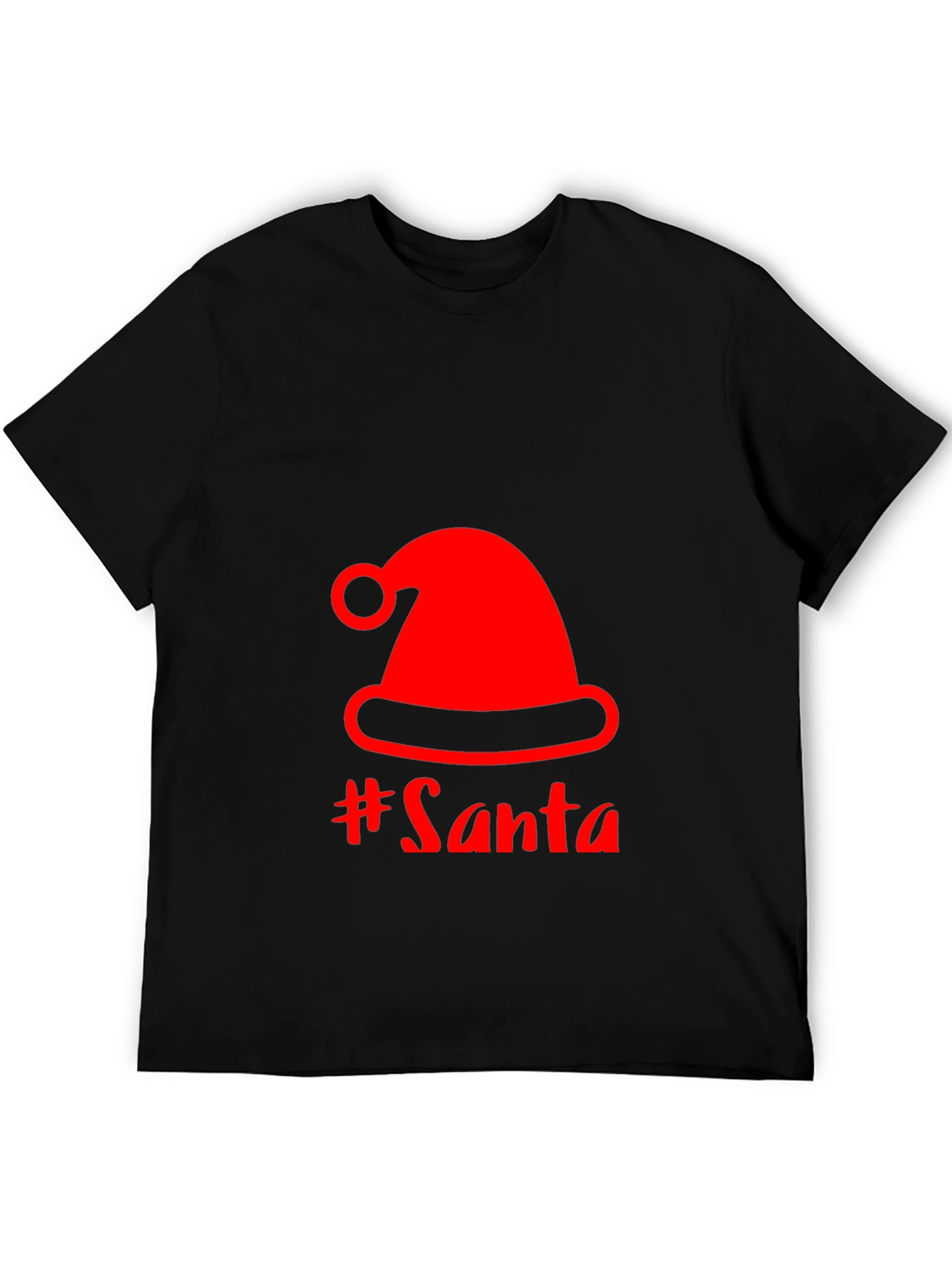 Festive Santa Hat Graphic Tee - Holiday Cheer