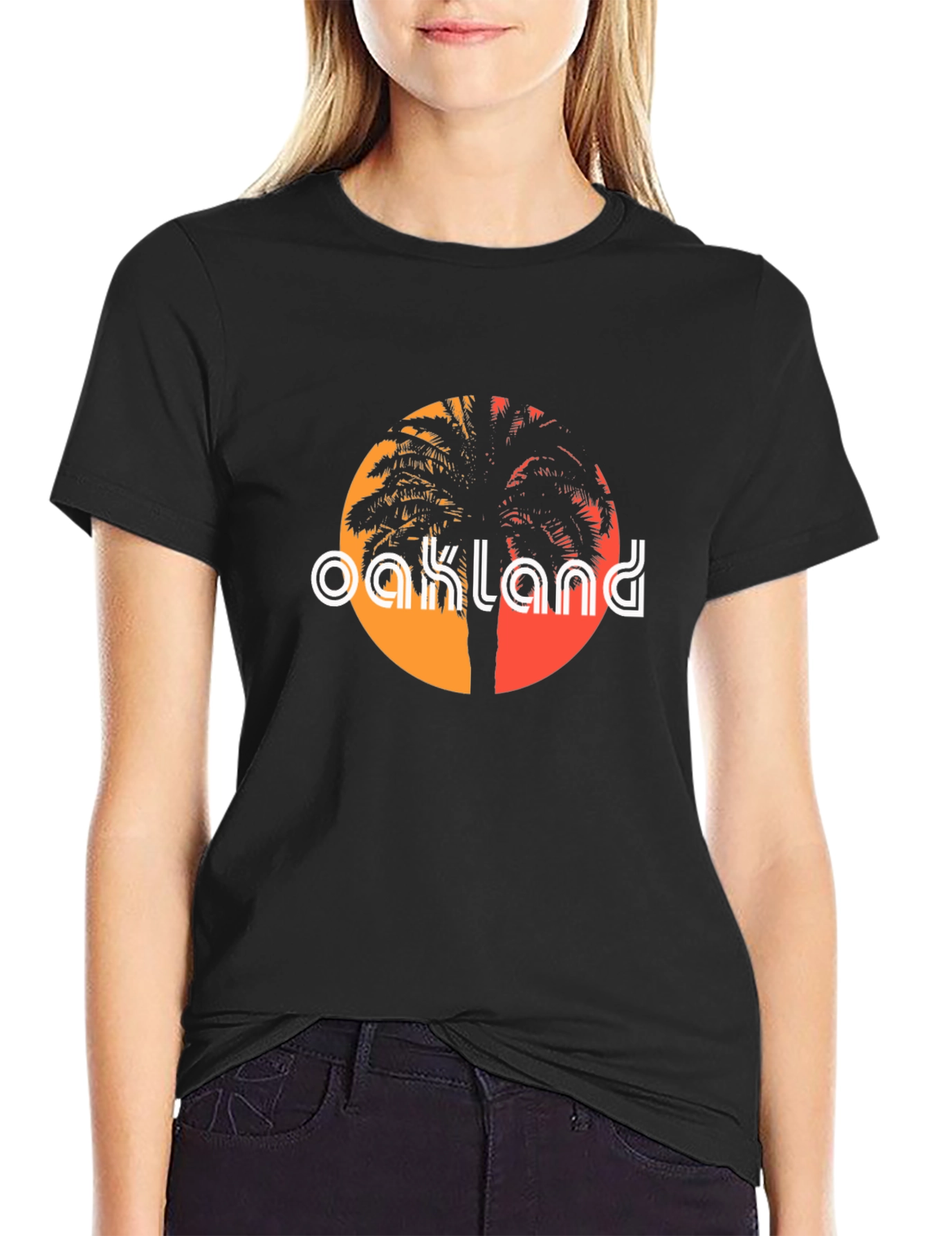Oakland Palm Tree Graphic Tee - Retro Style