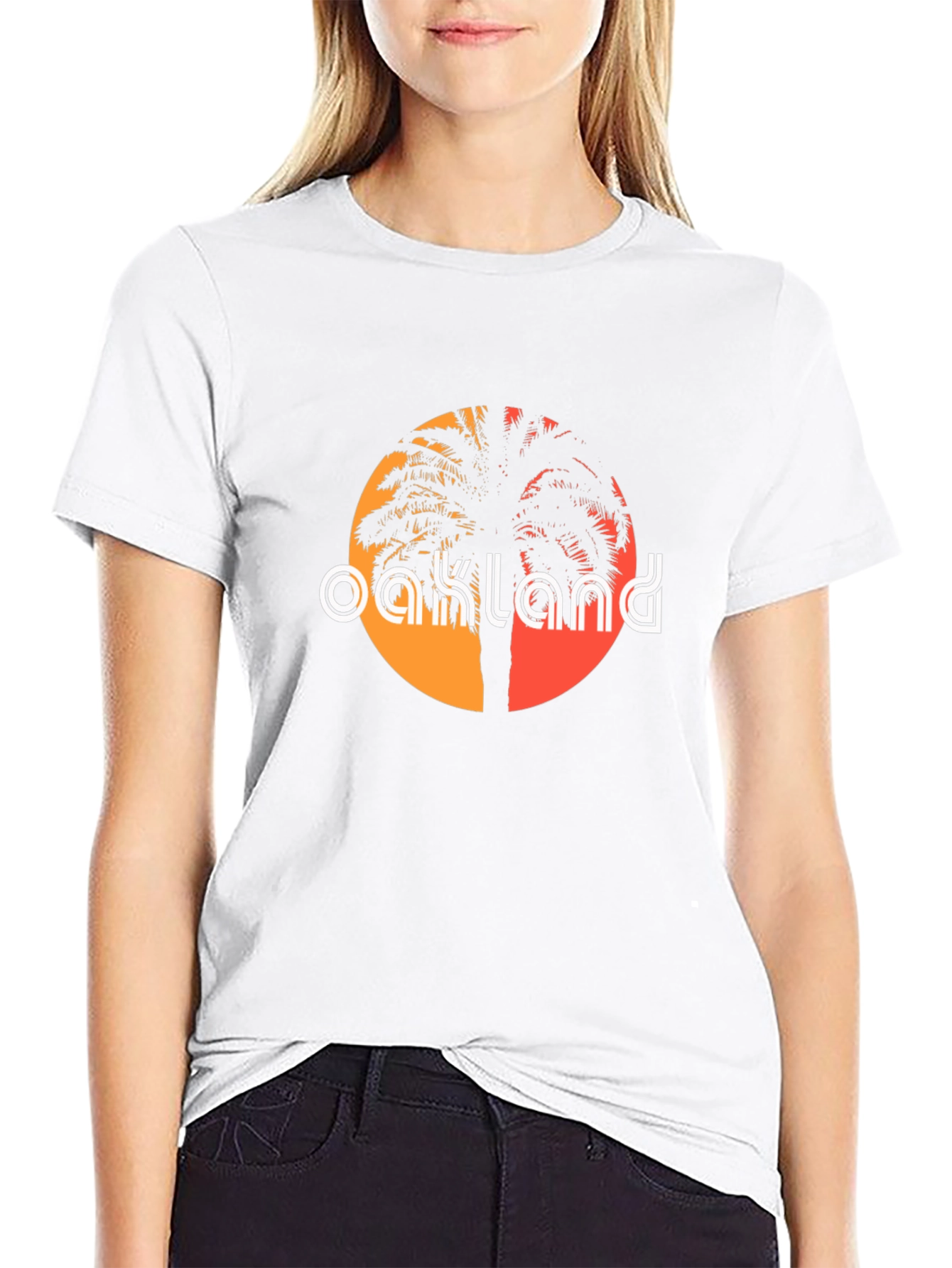 Oakland Palm Tree Graphic Tee - Retro Style