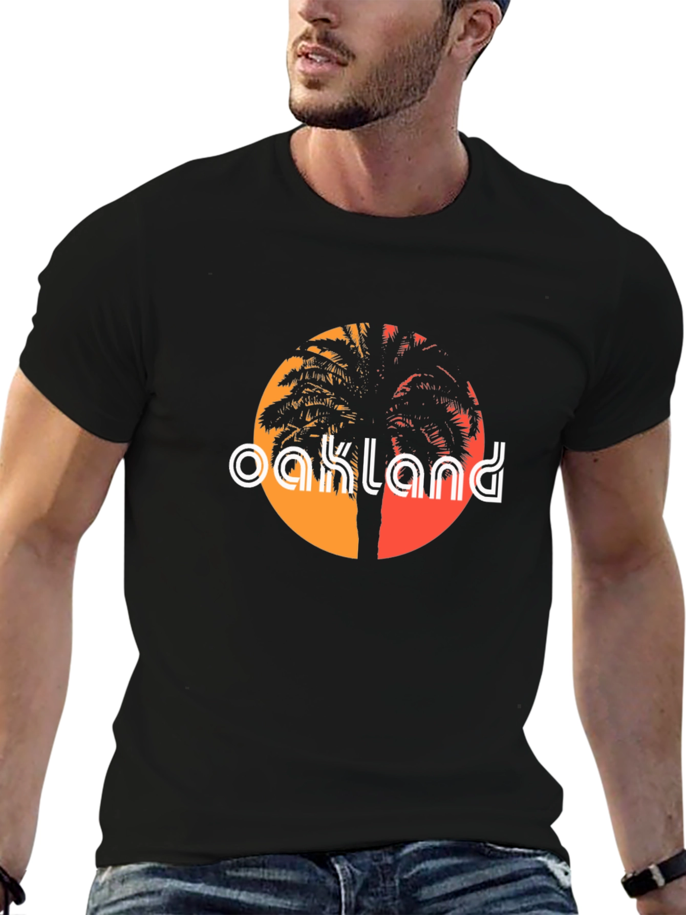 Oakland Palm Tree Graphic Tee - Retro Style