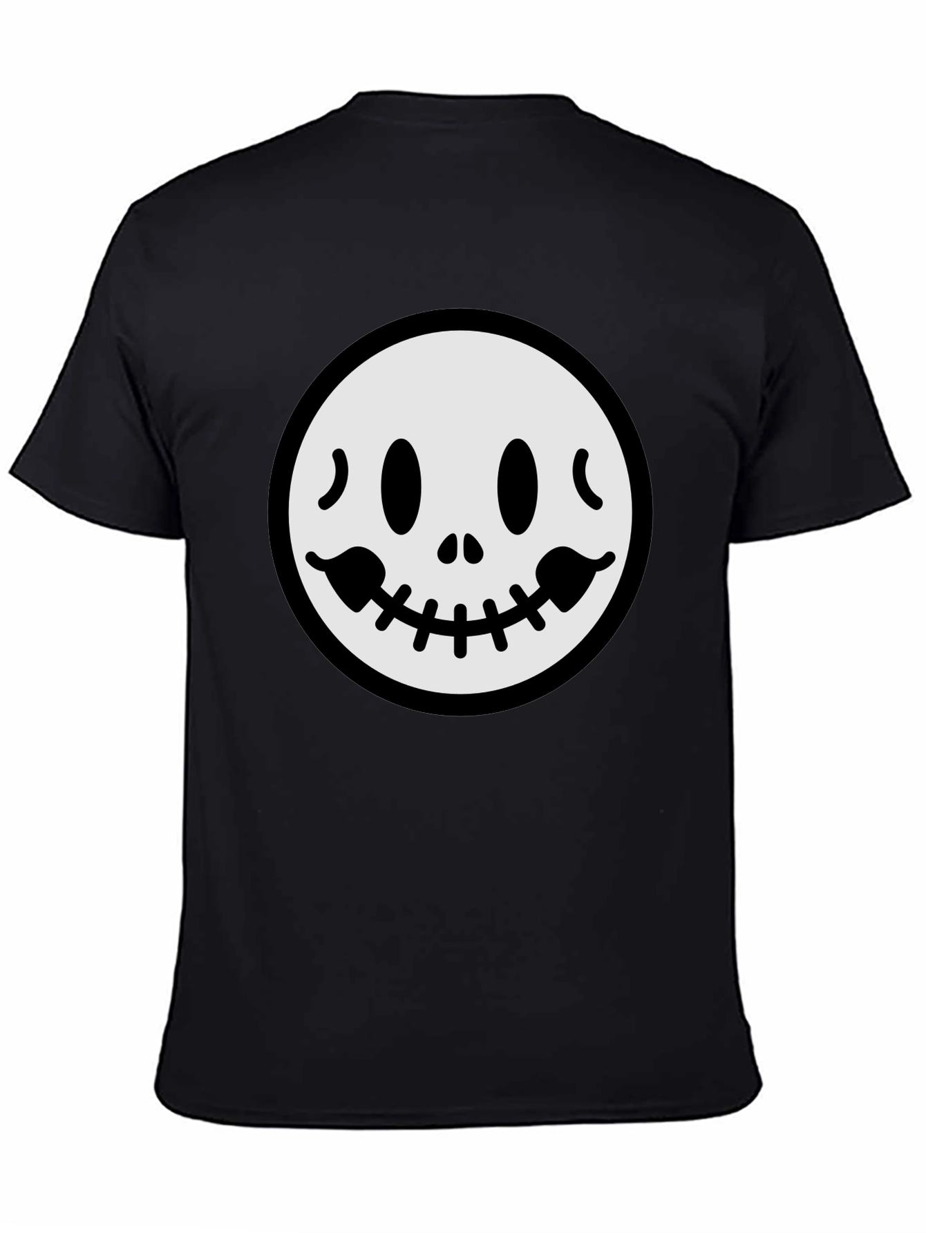 Spooky Smile Graphic Tee - Black Cotton T-Shirt