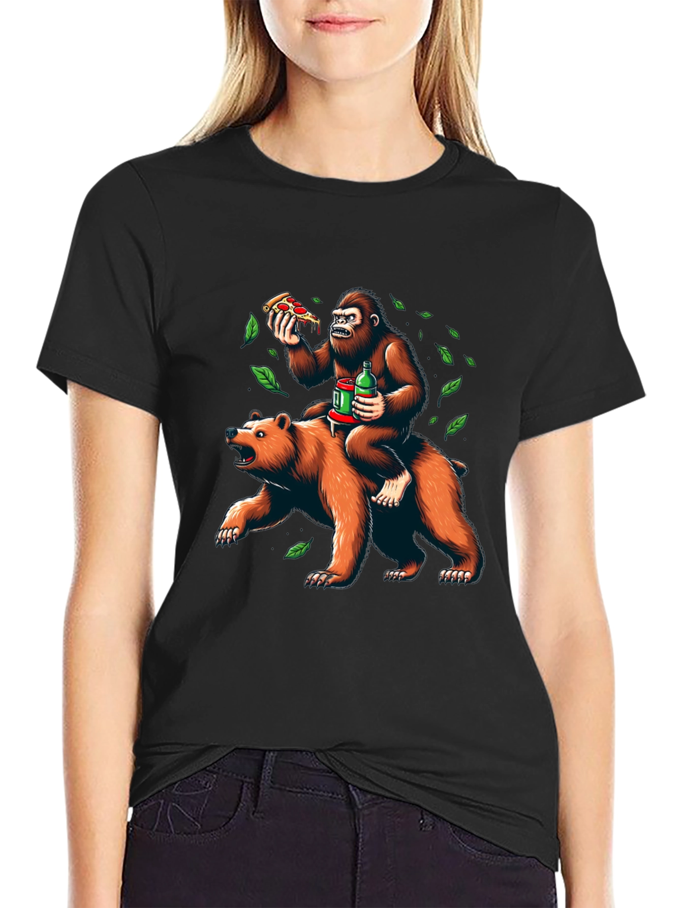 Bear & Gorilla Pizza Party Tee
