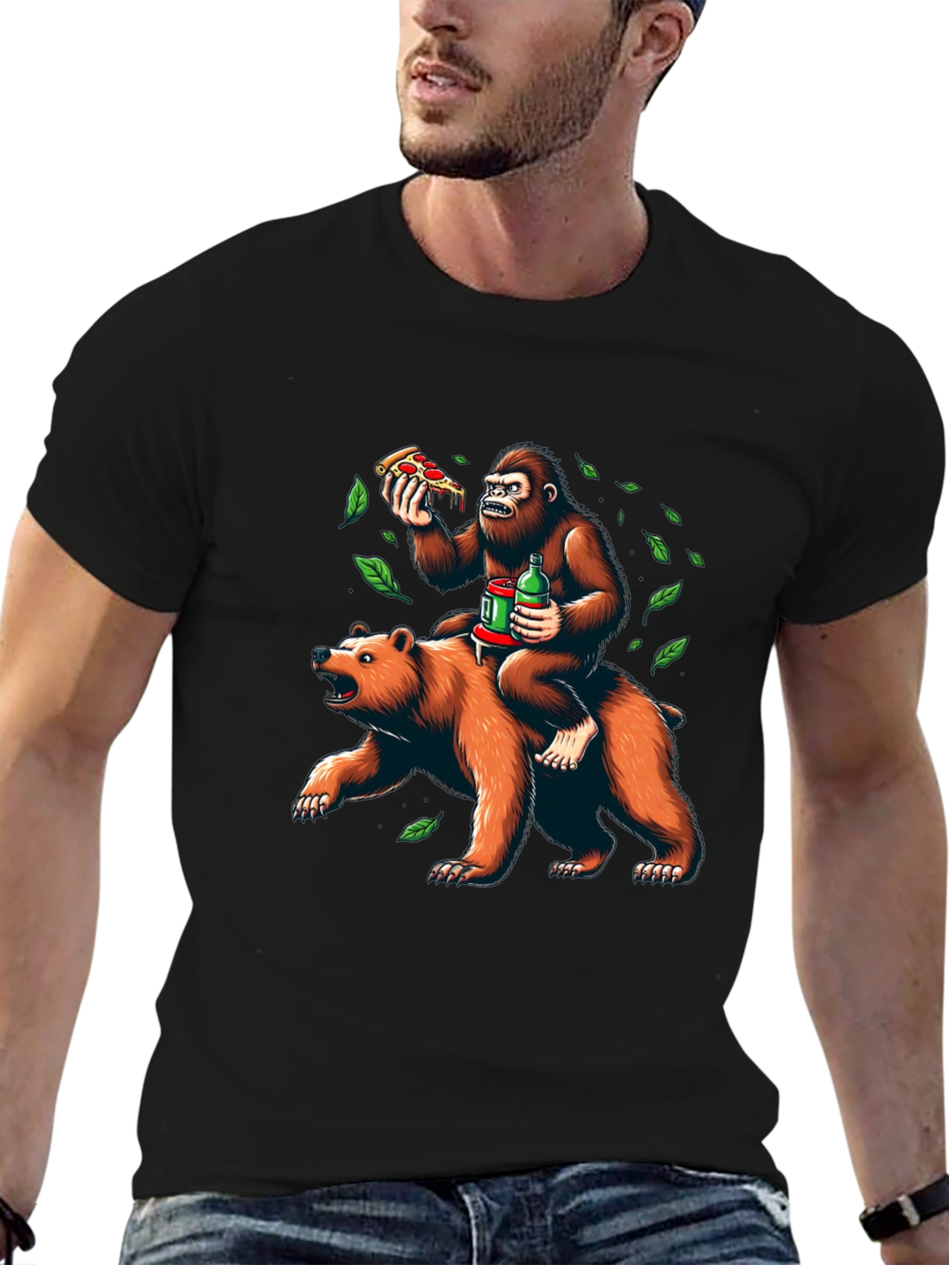 Bear & Gorilla Pizza Party Tee