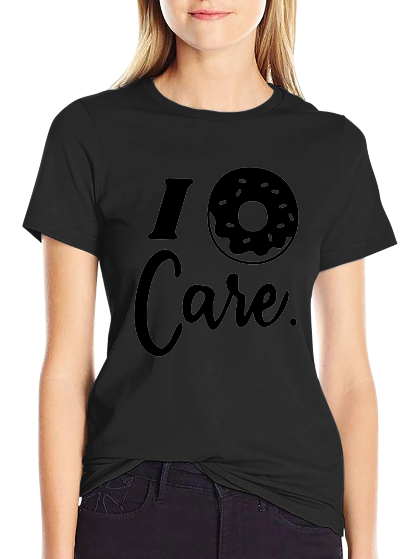 I Donut Care Black Graphic Tee