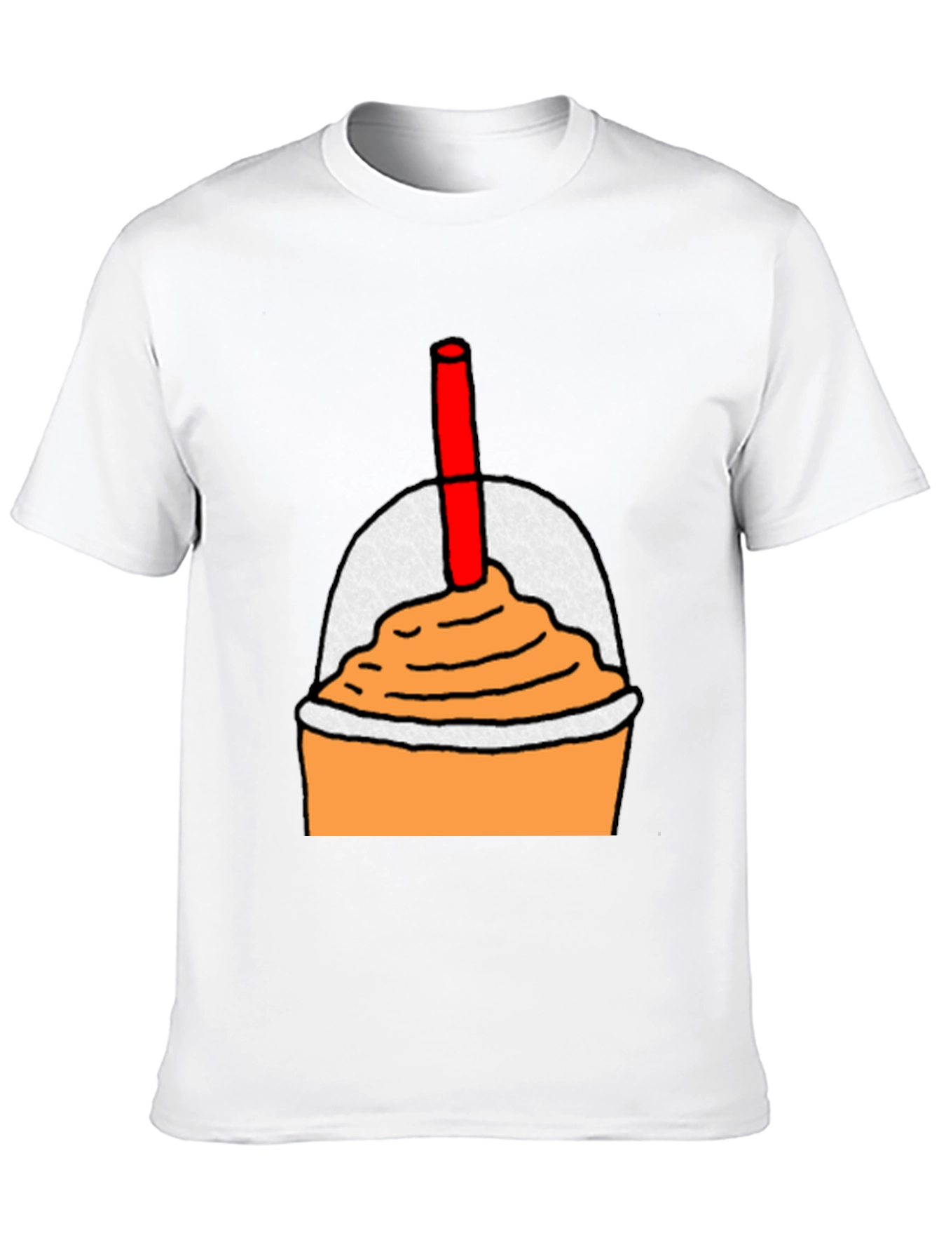 Orange Smoothie Graphic Tee - Casual Black T-Shirt