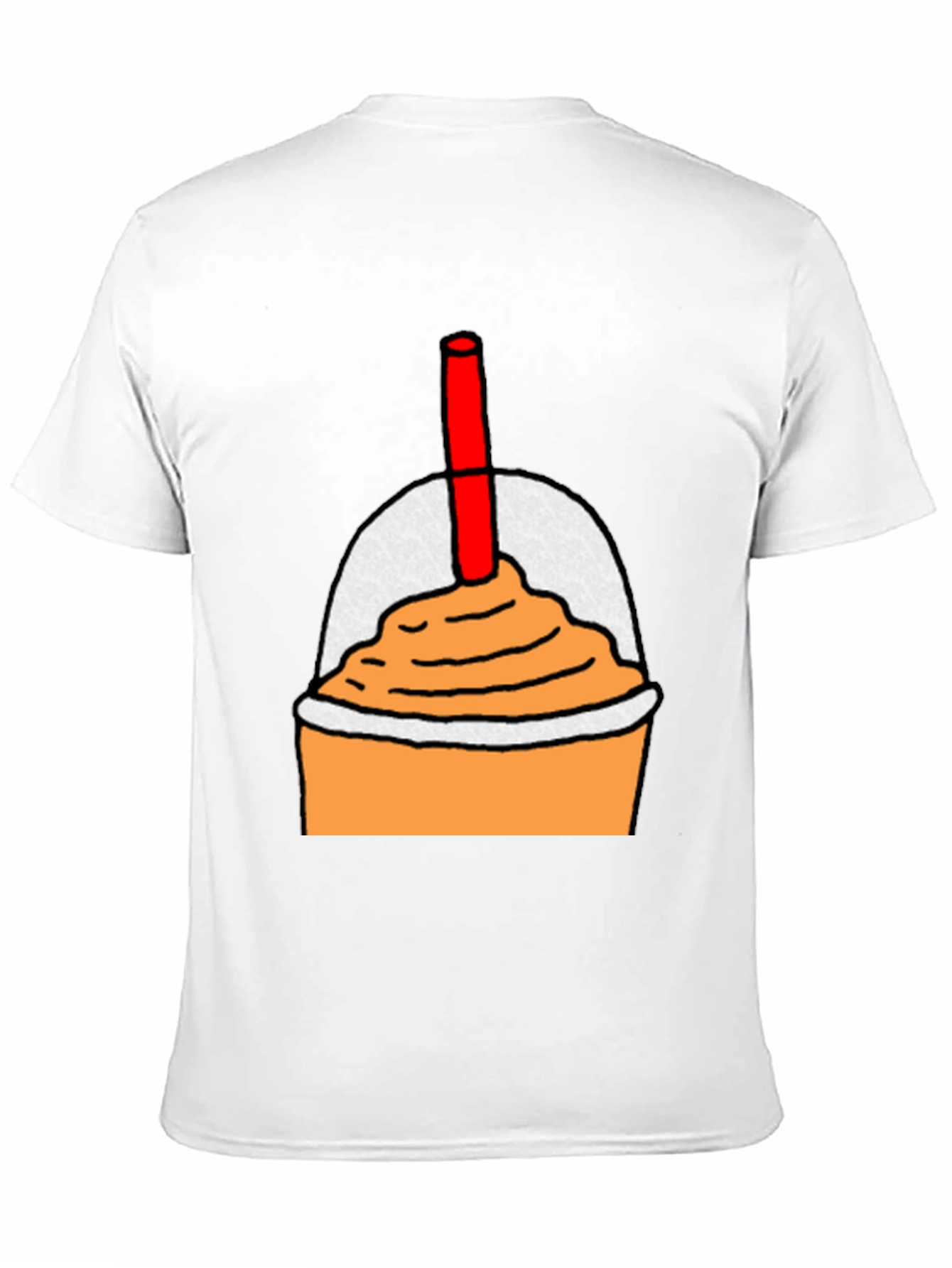 Orange Smoothie Graphic Tee - Casual Black T-Shirt