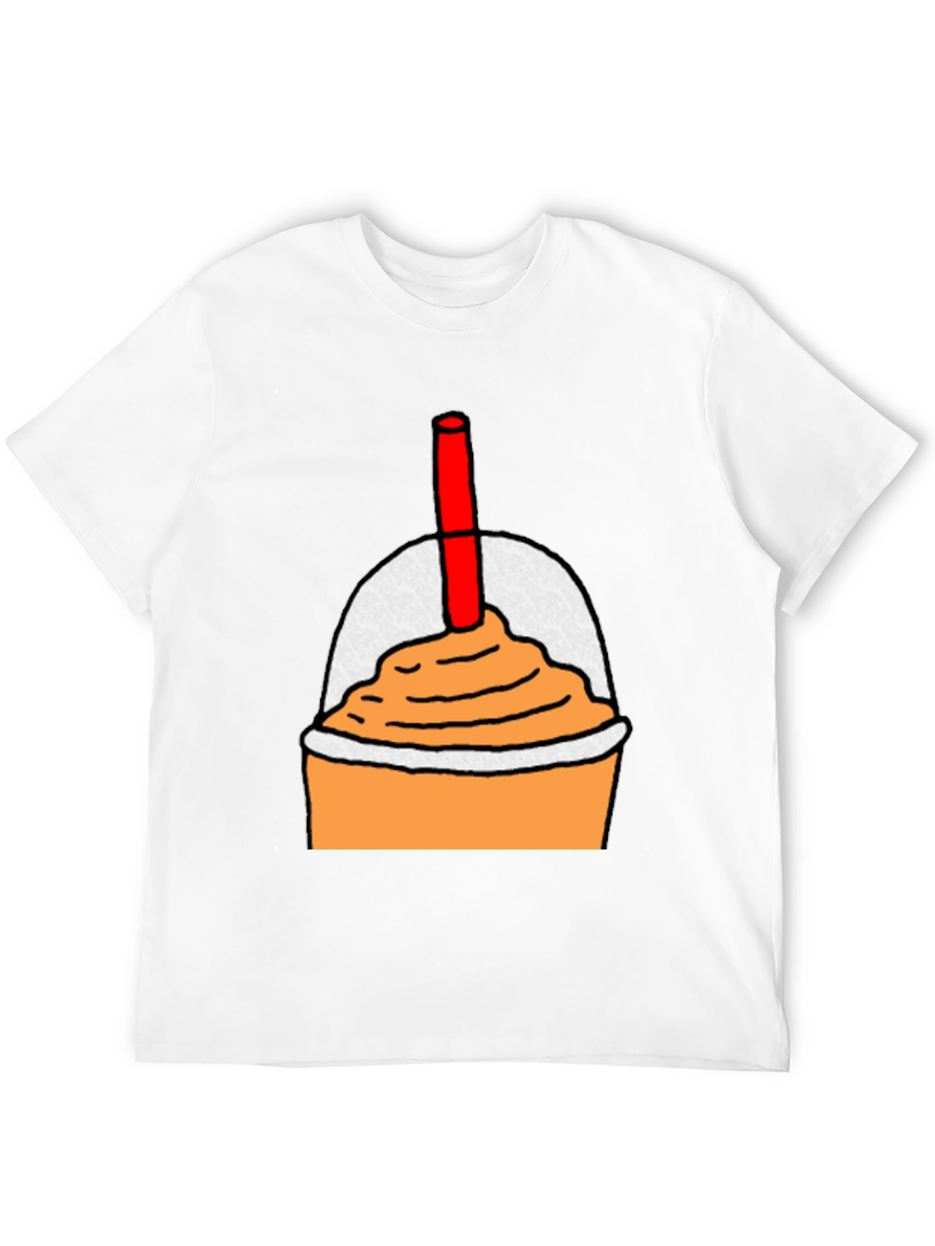 Orange Smoothie Graphic Tee - Casual Black T-Shirt