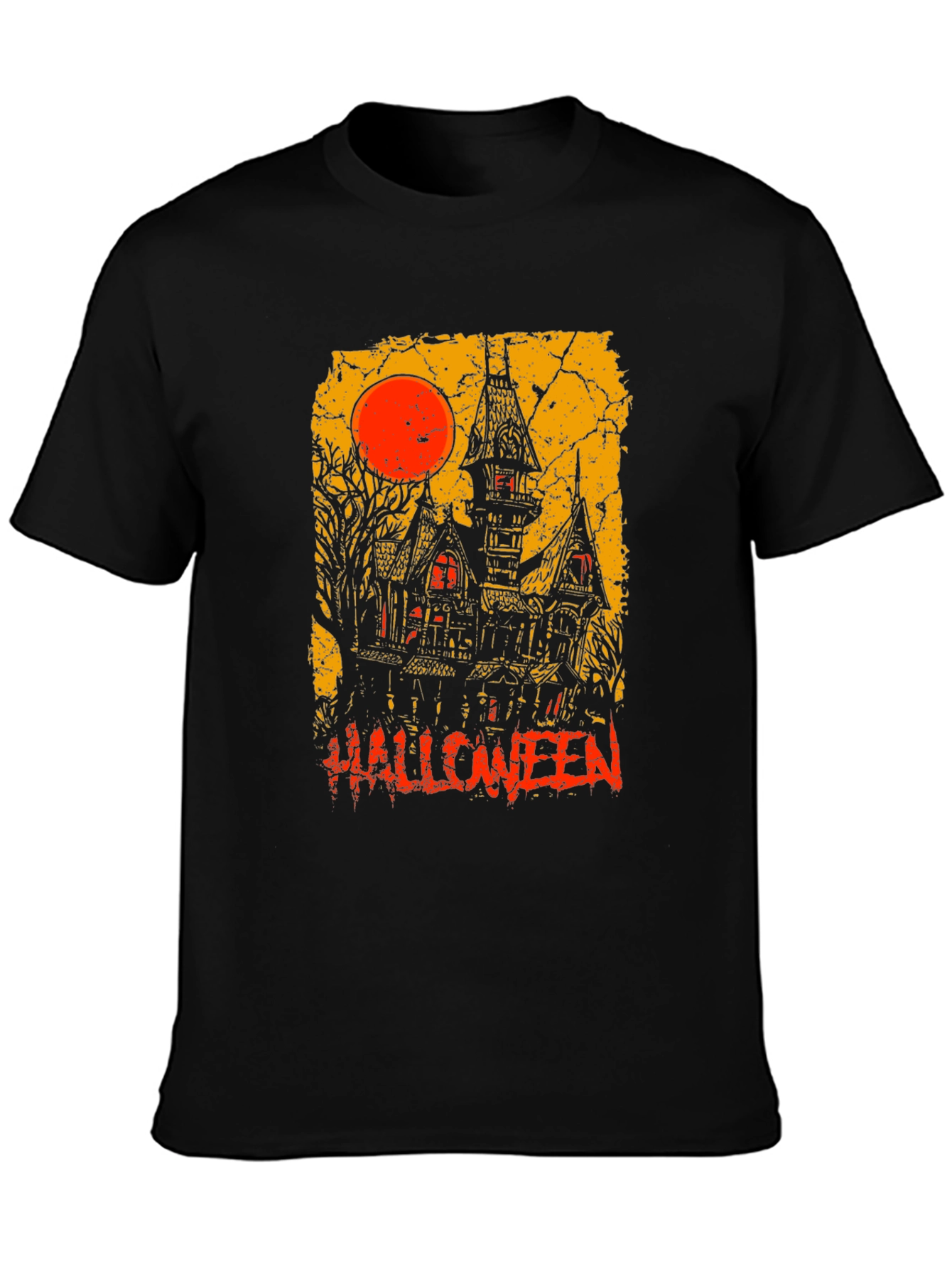 Halloween Haunted House Graphic Tee