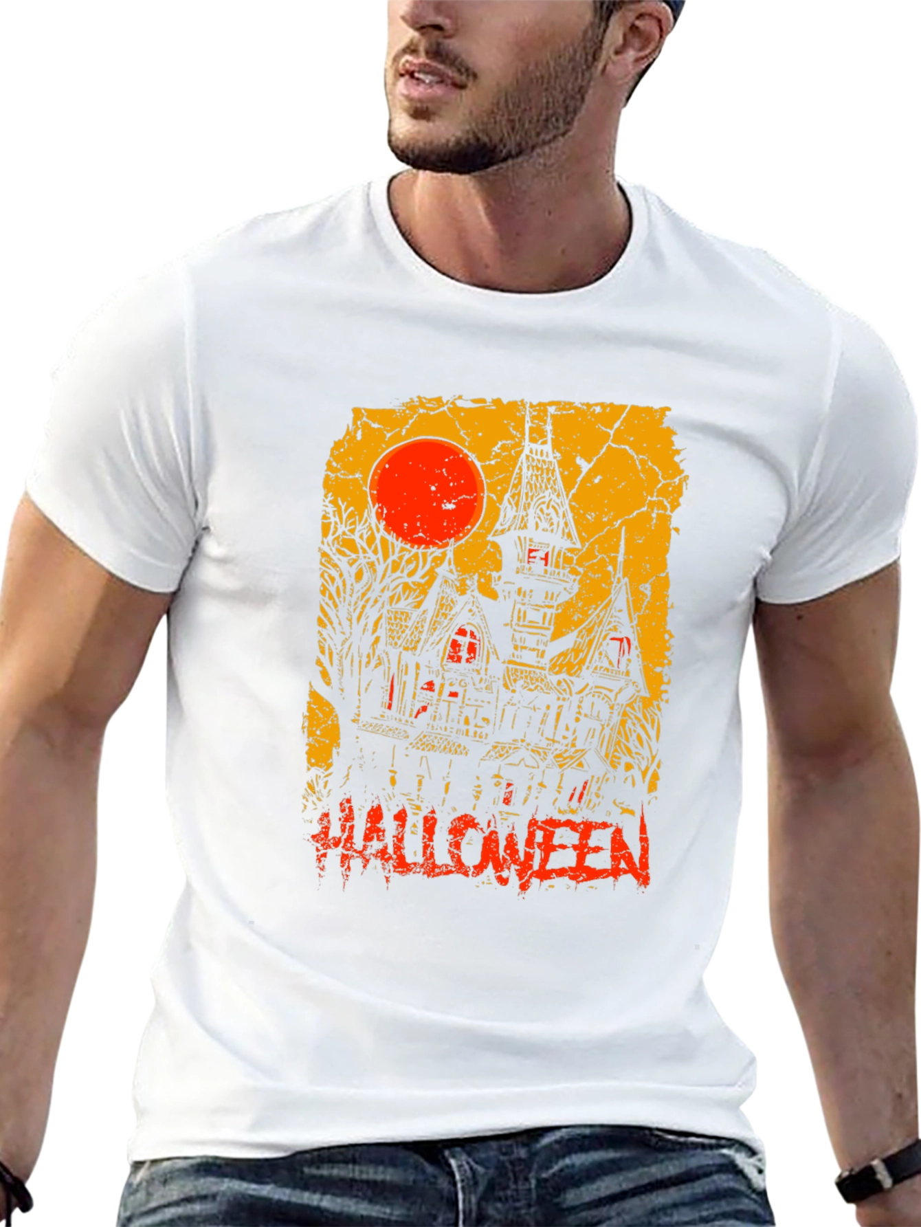 Halloween Haunted House Graphic Tee