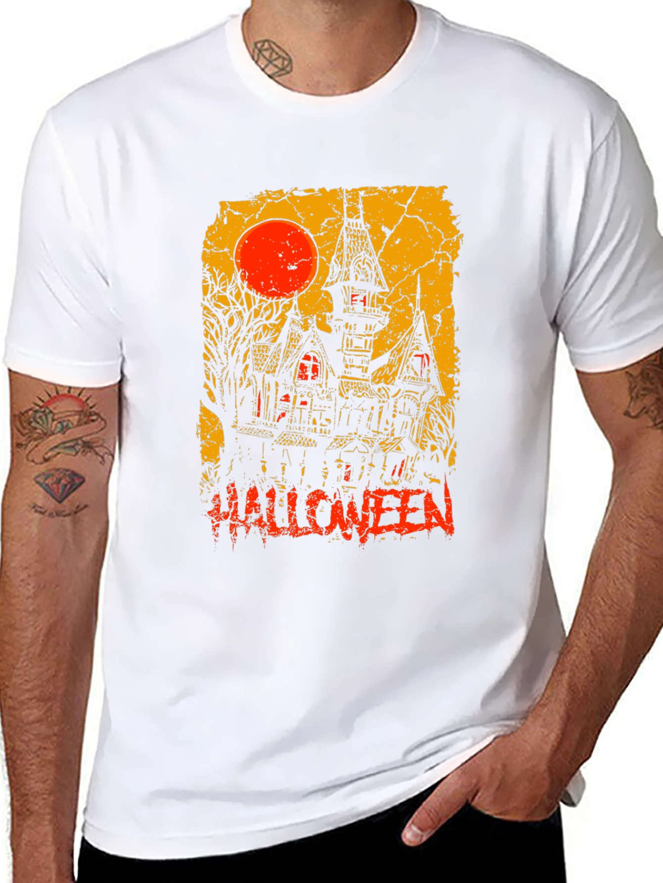 Halloween Haunted House Graphic Tee