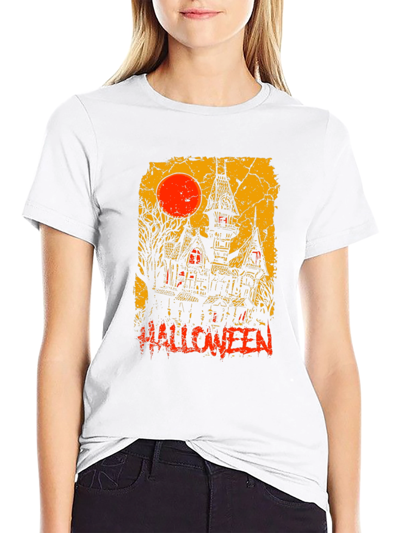 Halloween Haunted House Graphic Tee