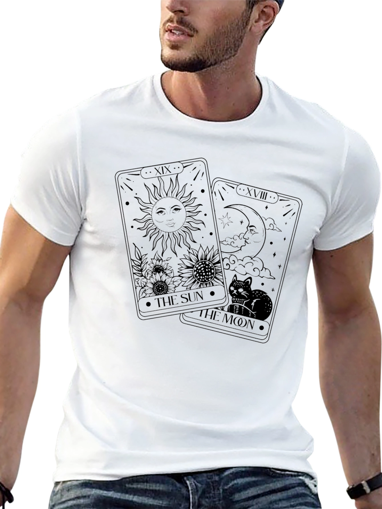 Sun and Moon Tarot Card Graphic T-Shirt