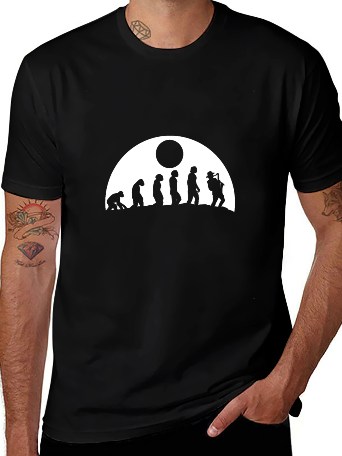 Evolution of Sax Man T-Shirt - Black