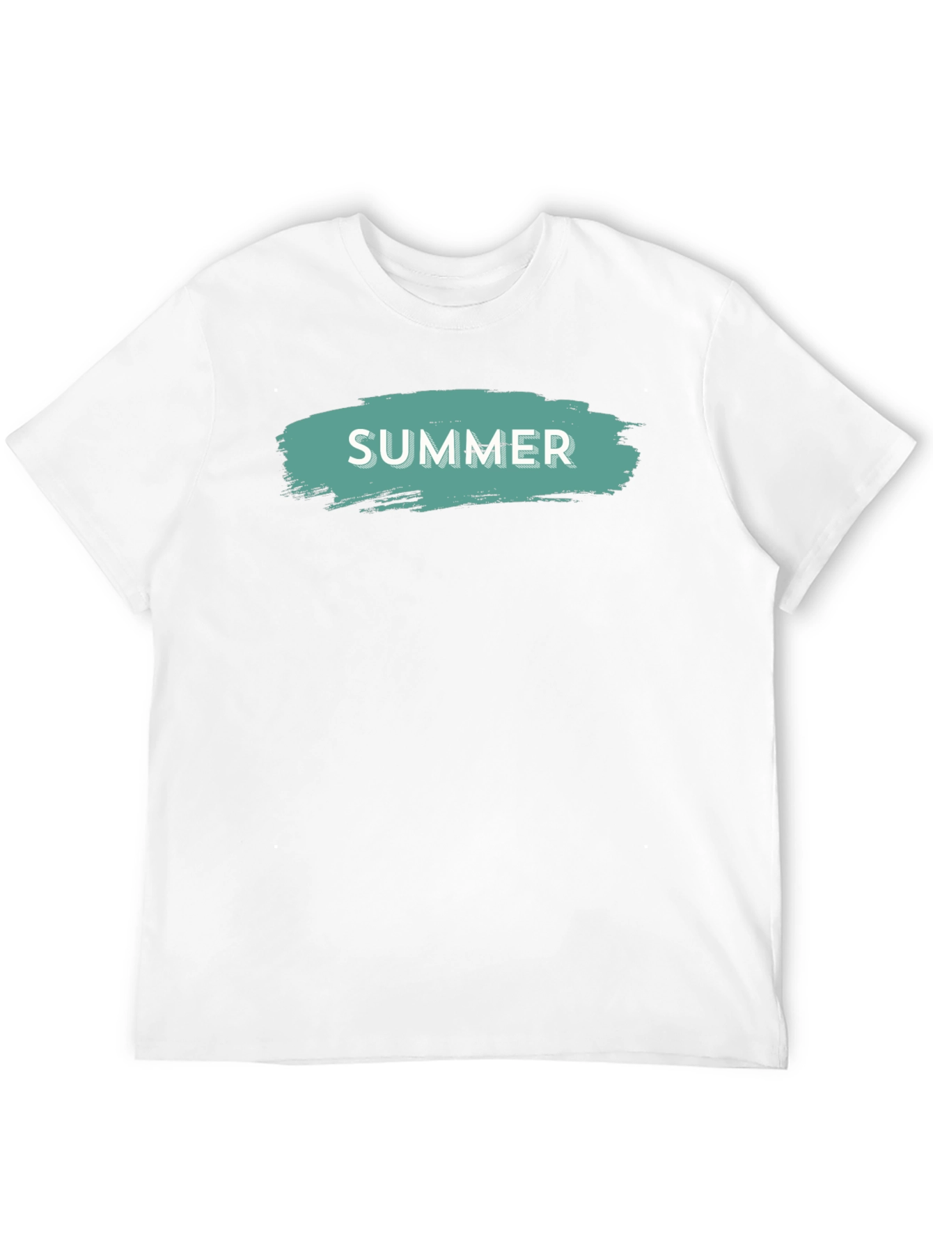 Summer Brushstroke Graphic Tee - Casual Black T-Shirt