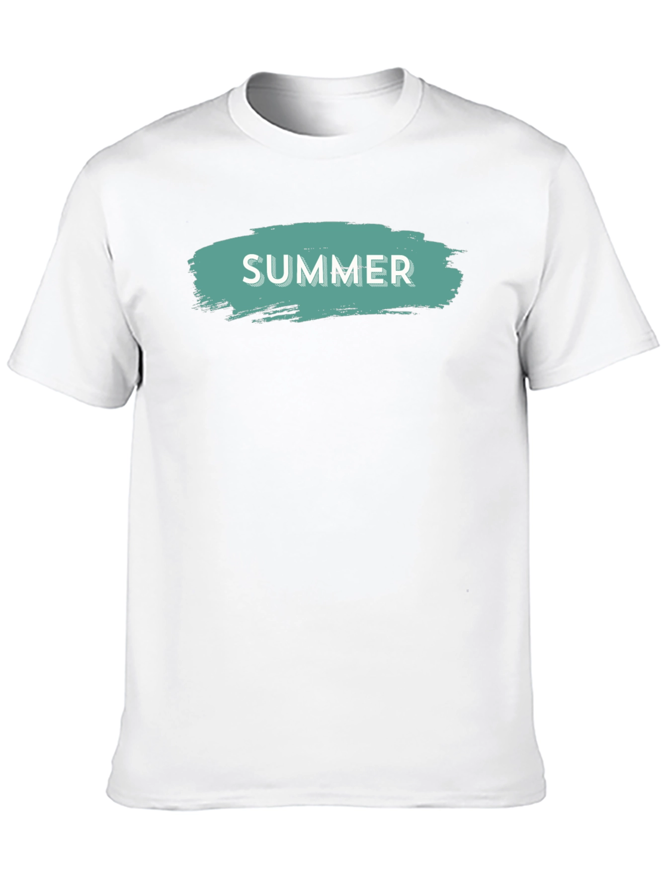 Summer Brushstroke Graphic Tee - Casual Black T-Shirt