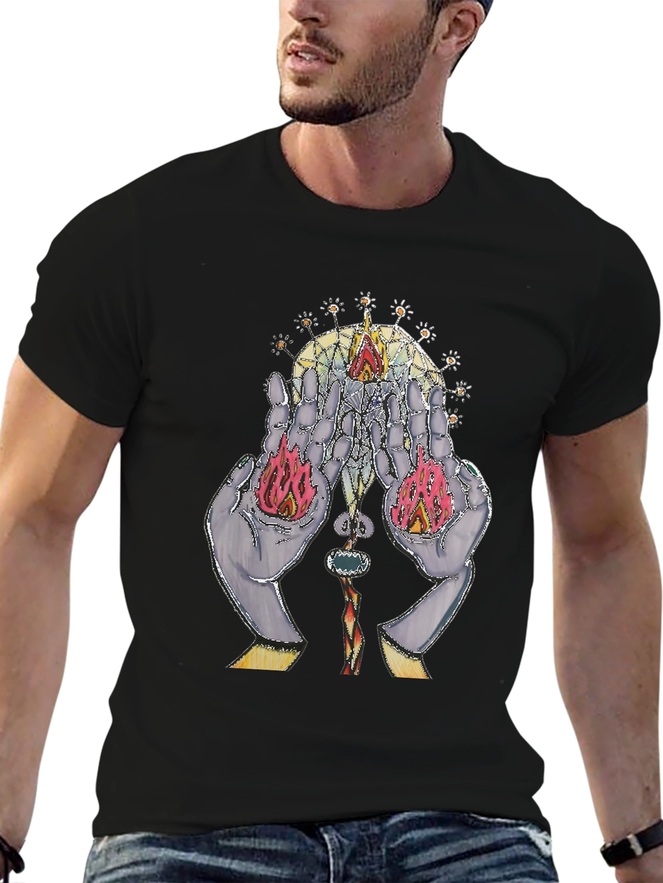 Mystic Hands Graphic T-Shirt - Black