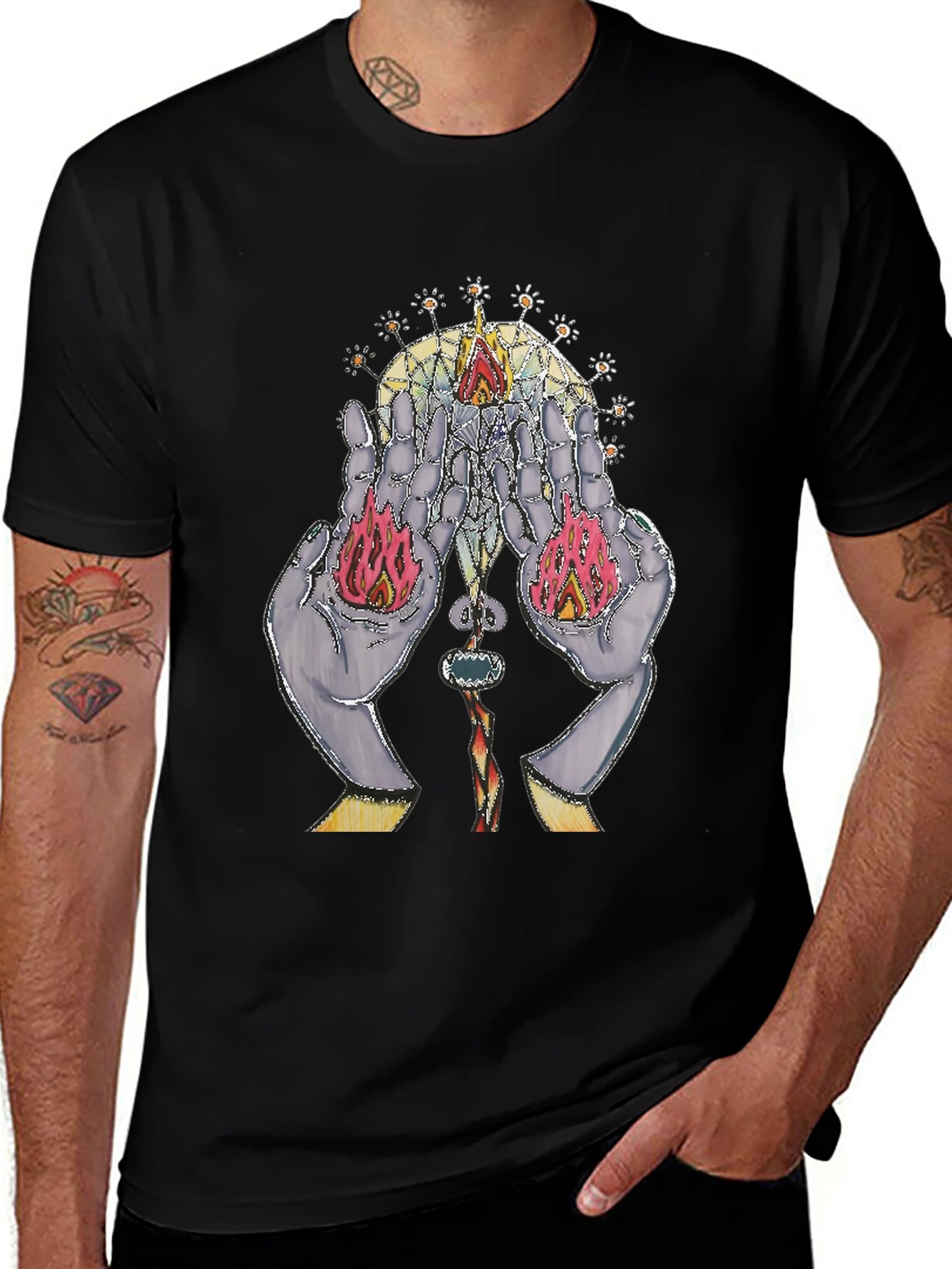 Mystic Hands Graphic T-Shirt - Black