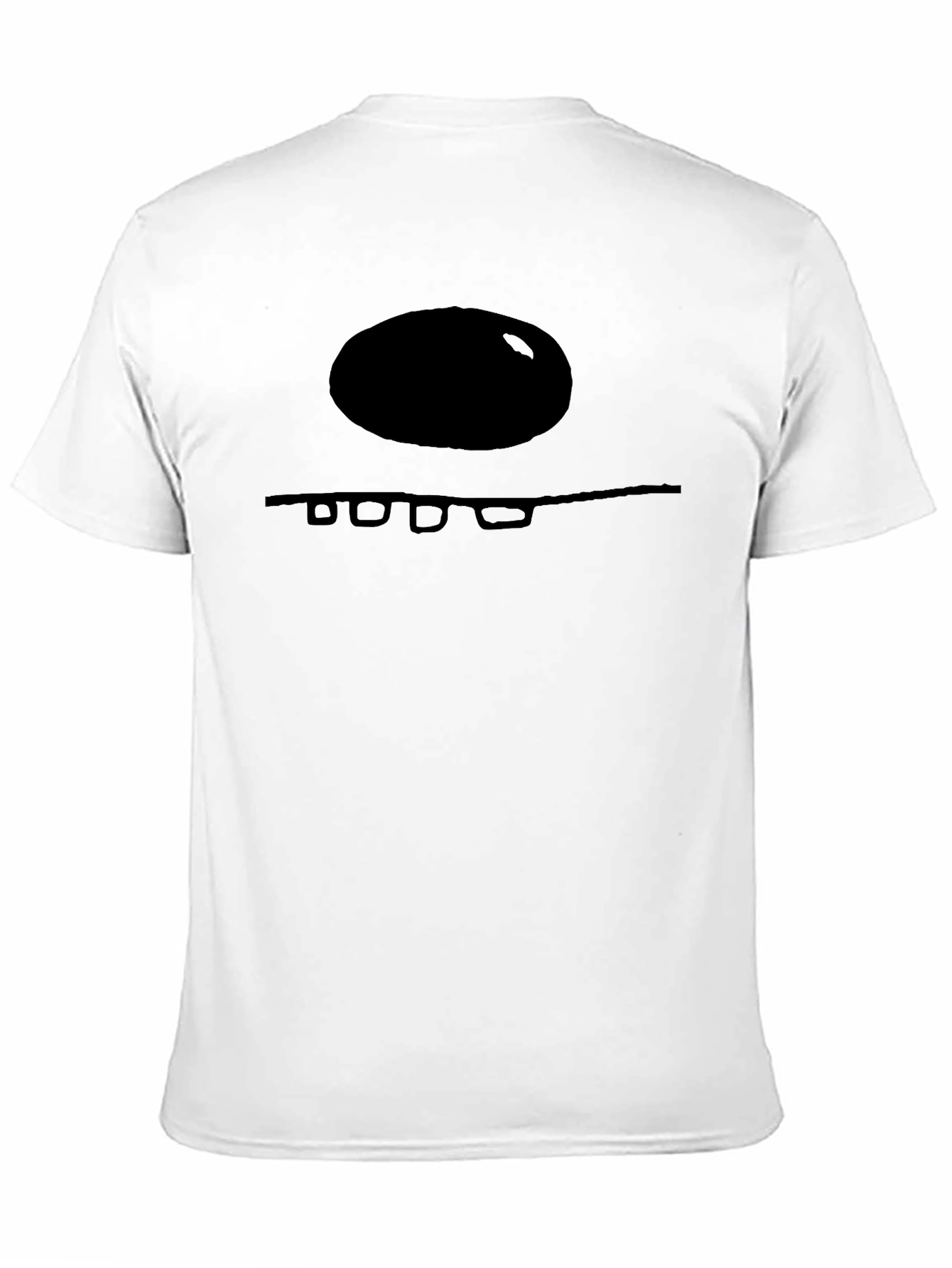 Minimalist Black T-Shirt with Abstract Face Design