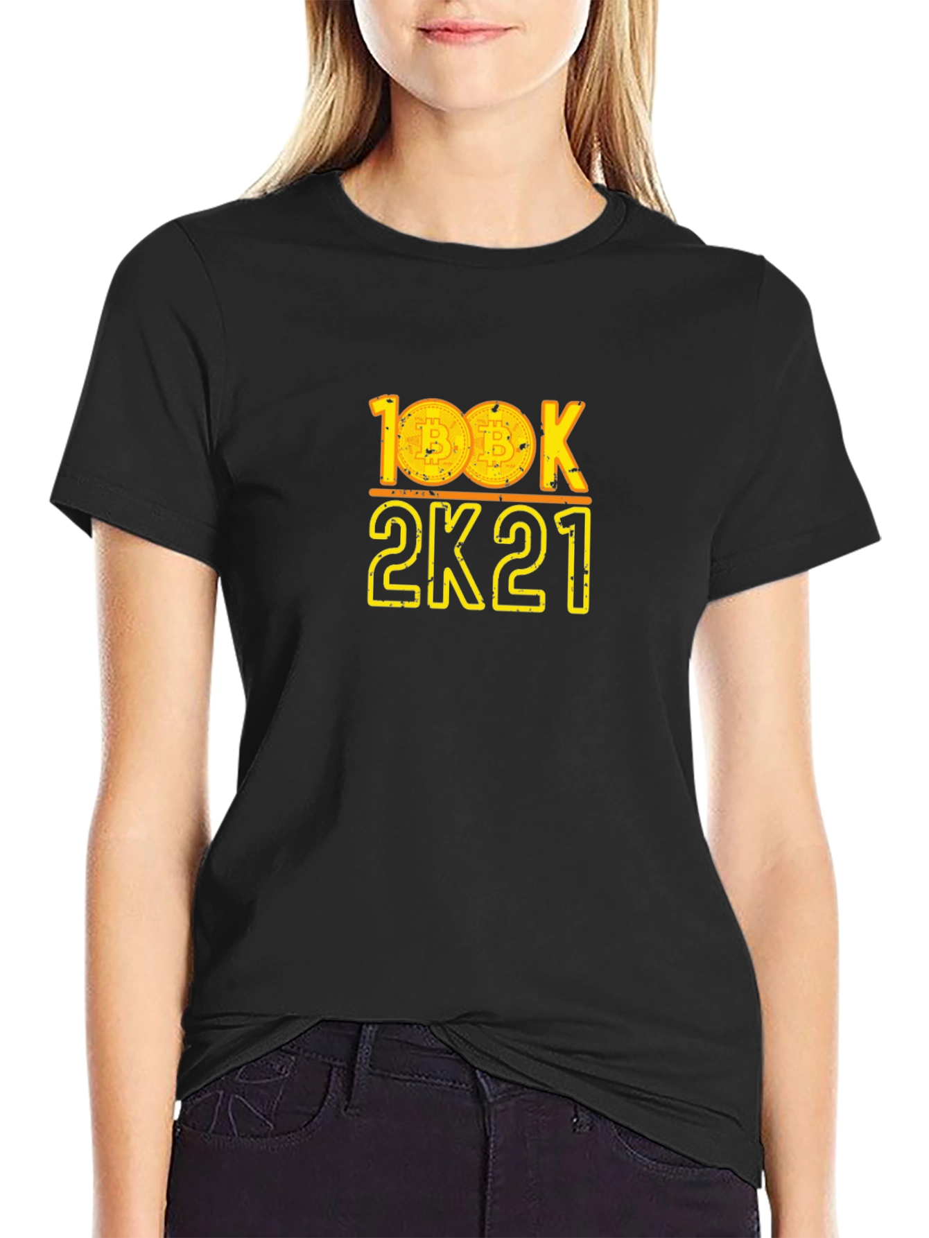 Bitcoin 100K 2K21 Graphic Tee - Crypto HODL!