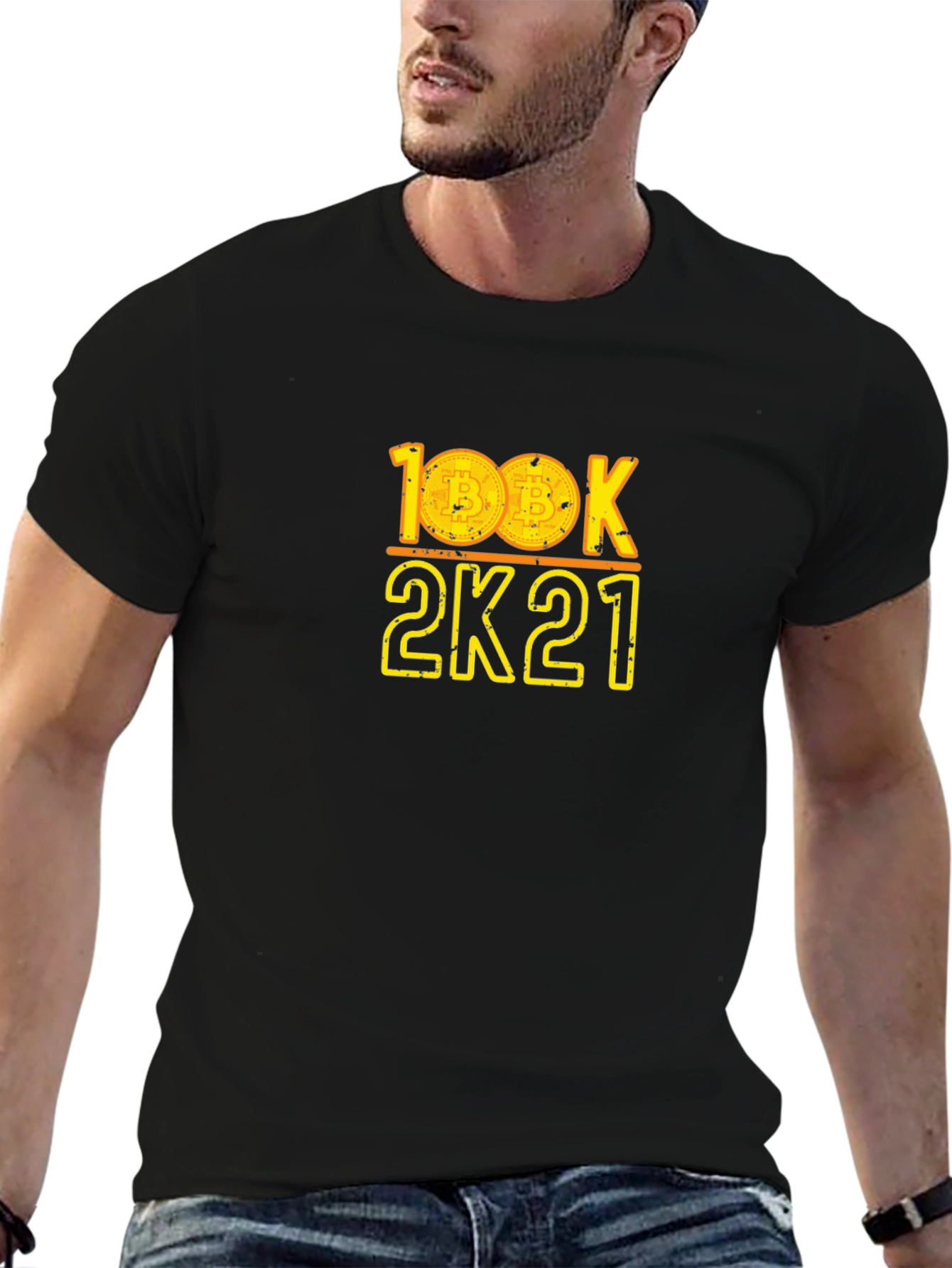 Bitcoin 100K 2K21 Graphic Tee - Crypto HODL!