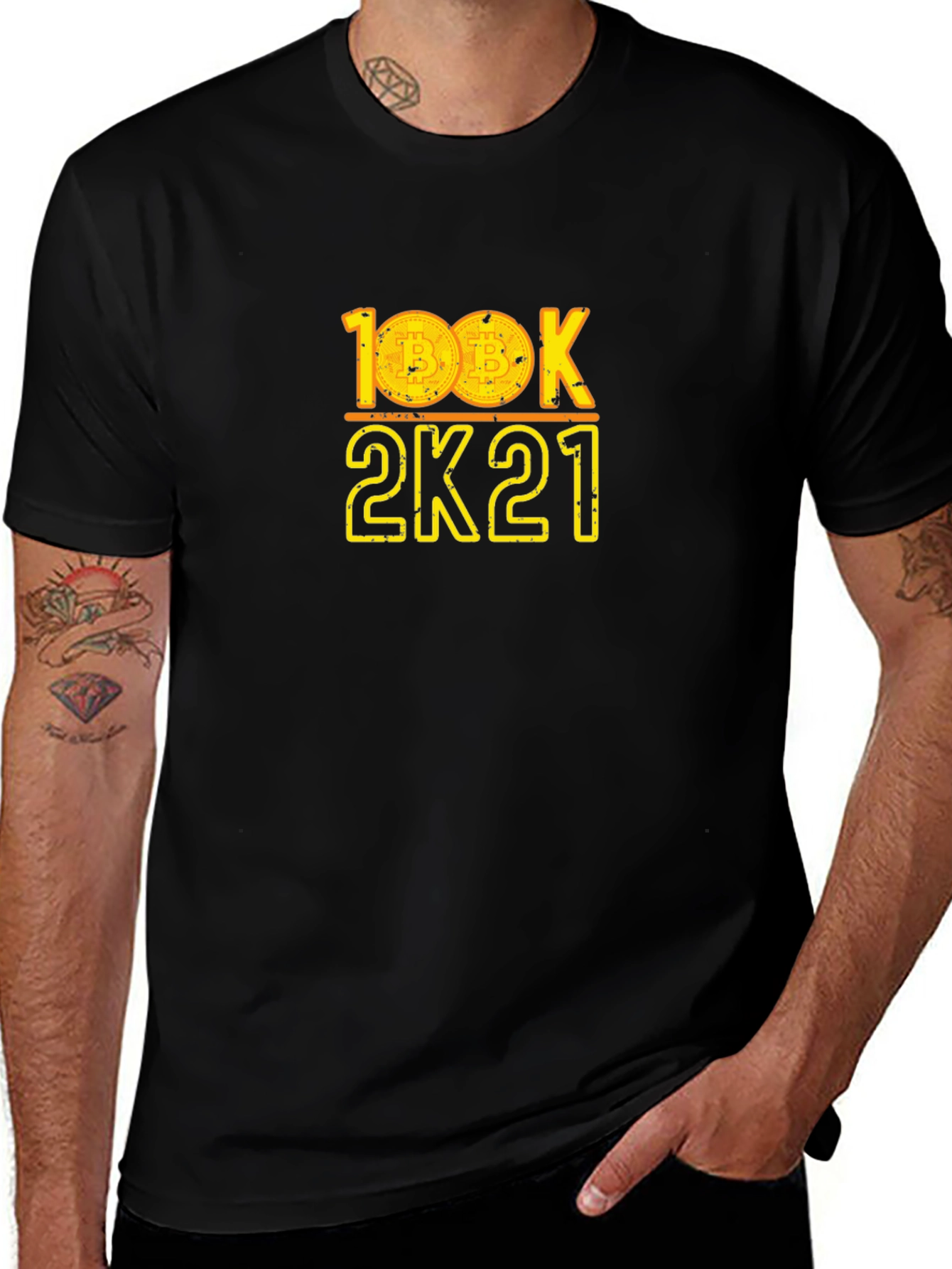 Bitcoin 100K 2K21 Graphic Tee - Crypto HODL!