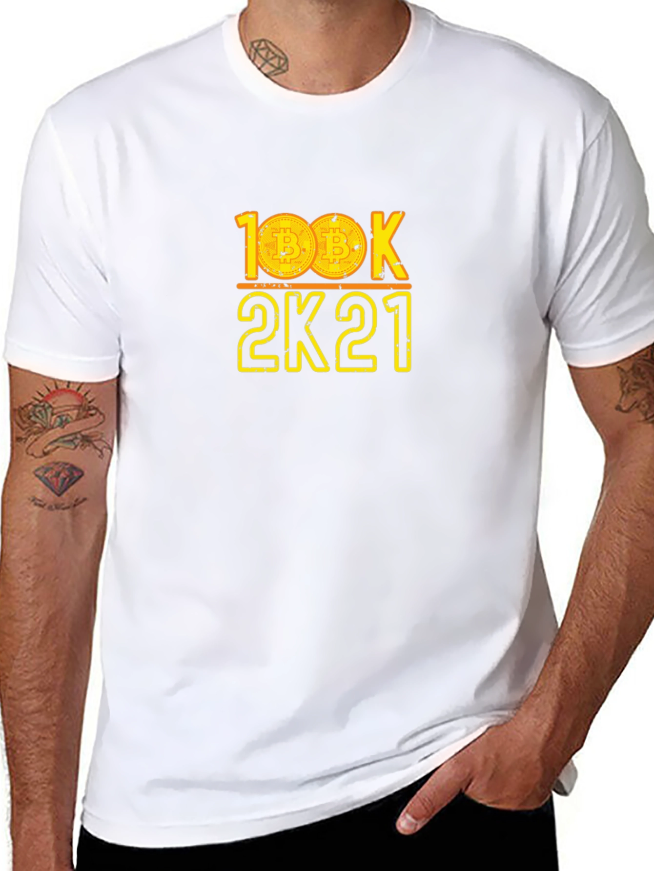 Bitcoin 100K 2K21 Graphic Tee - Crypto HODL!