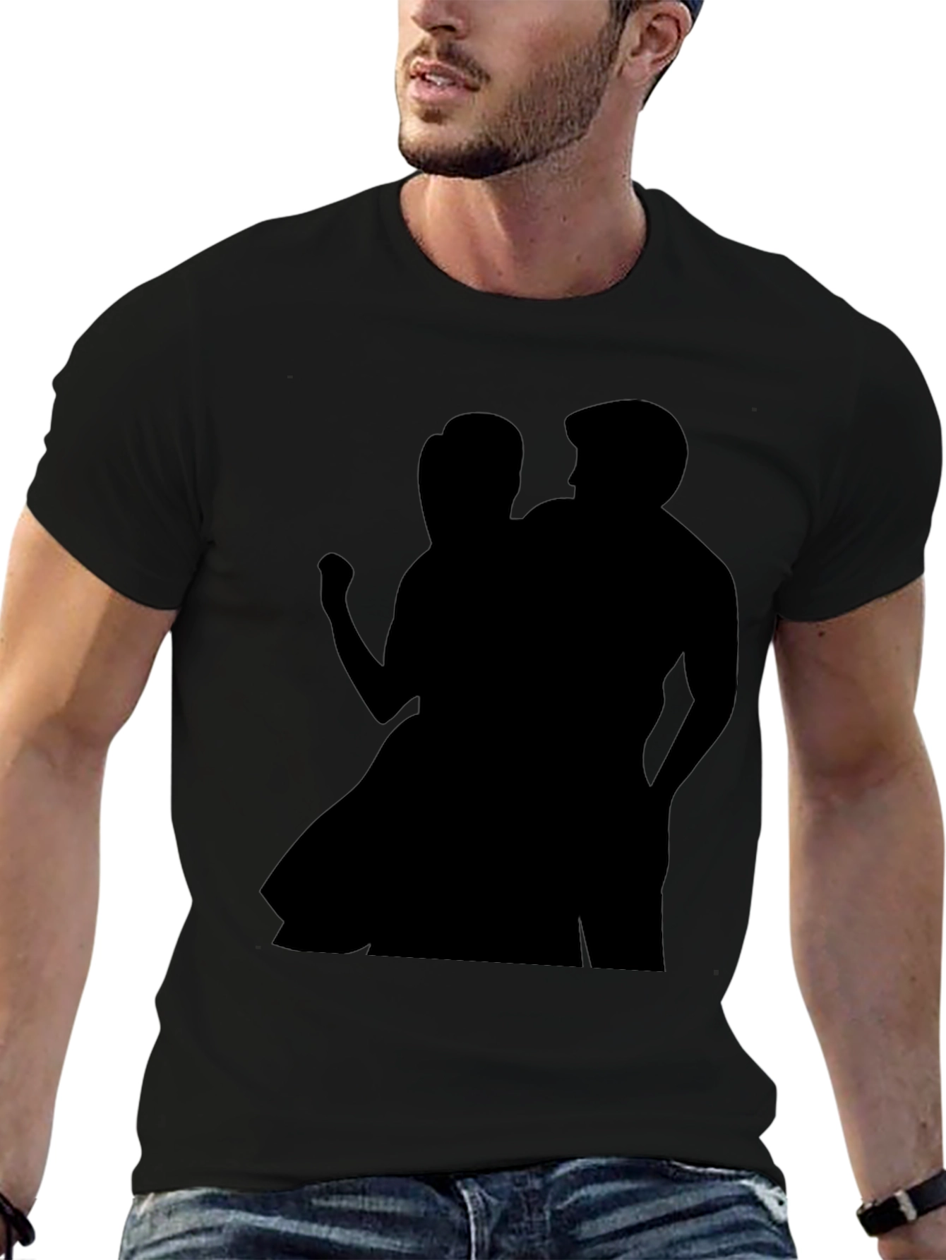 Silhouette Couple Black Tee