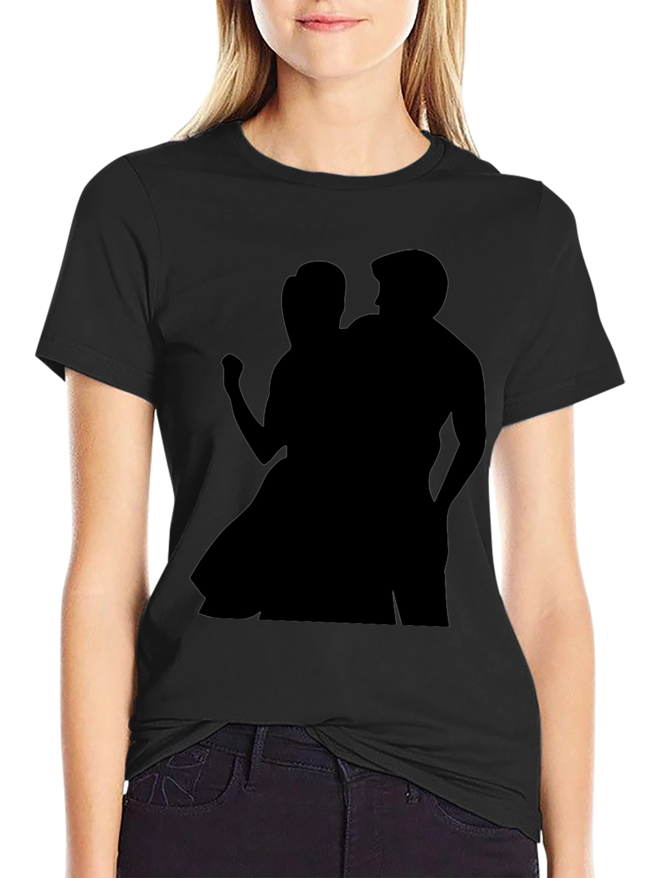 Silhouette Couple Black Tee