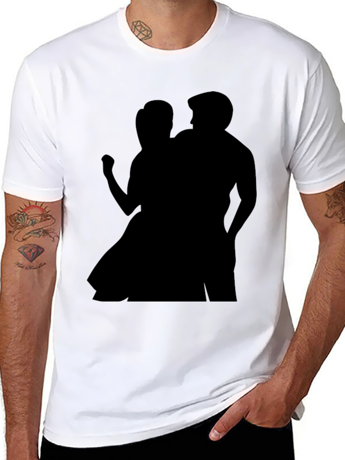 Silhouette Couple Black Tee