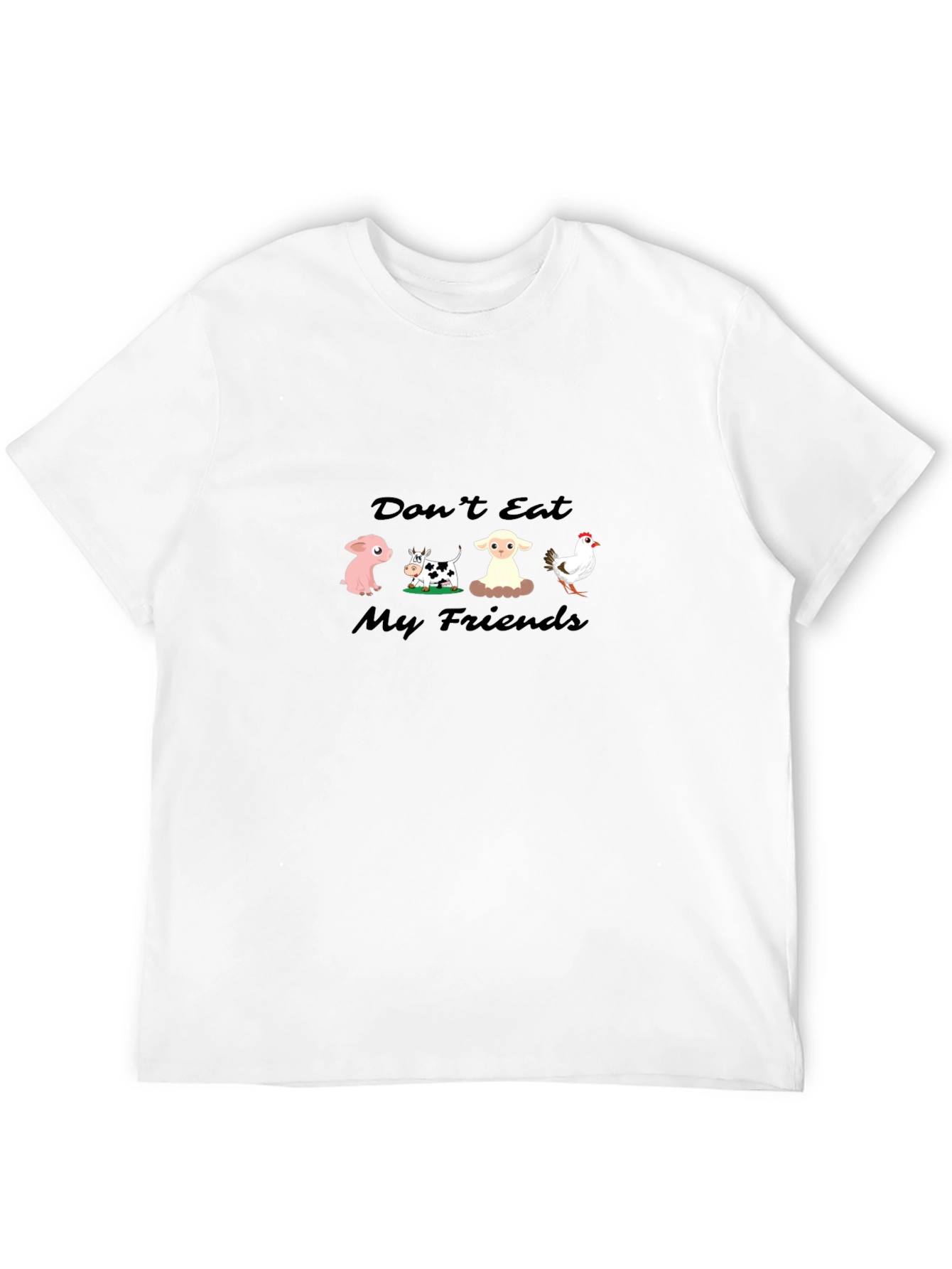 Vegan Dont Eat My Friends Black T-Shirt