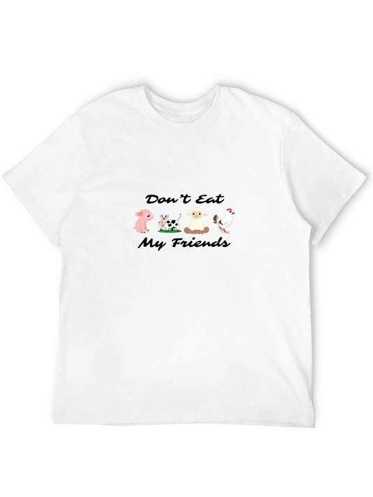 Vegan Dont Eat My Friends Black T-Shirt