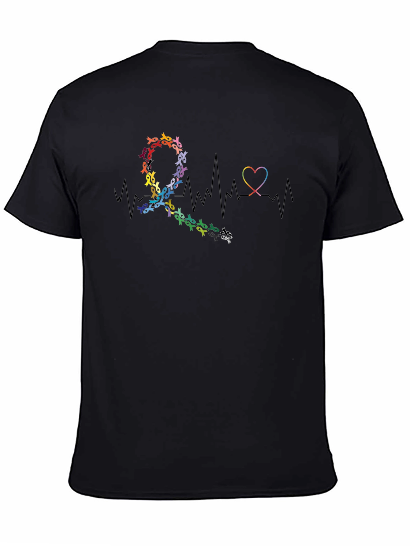 Awareness Ribbon Heartbeat Graphic T-Shirt