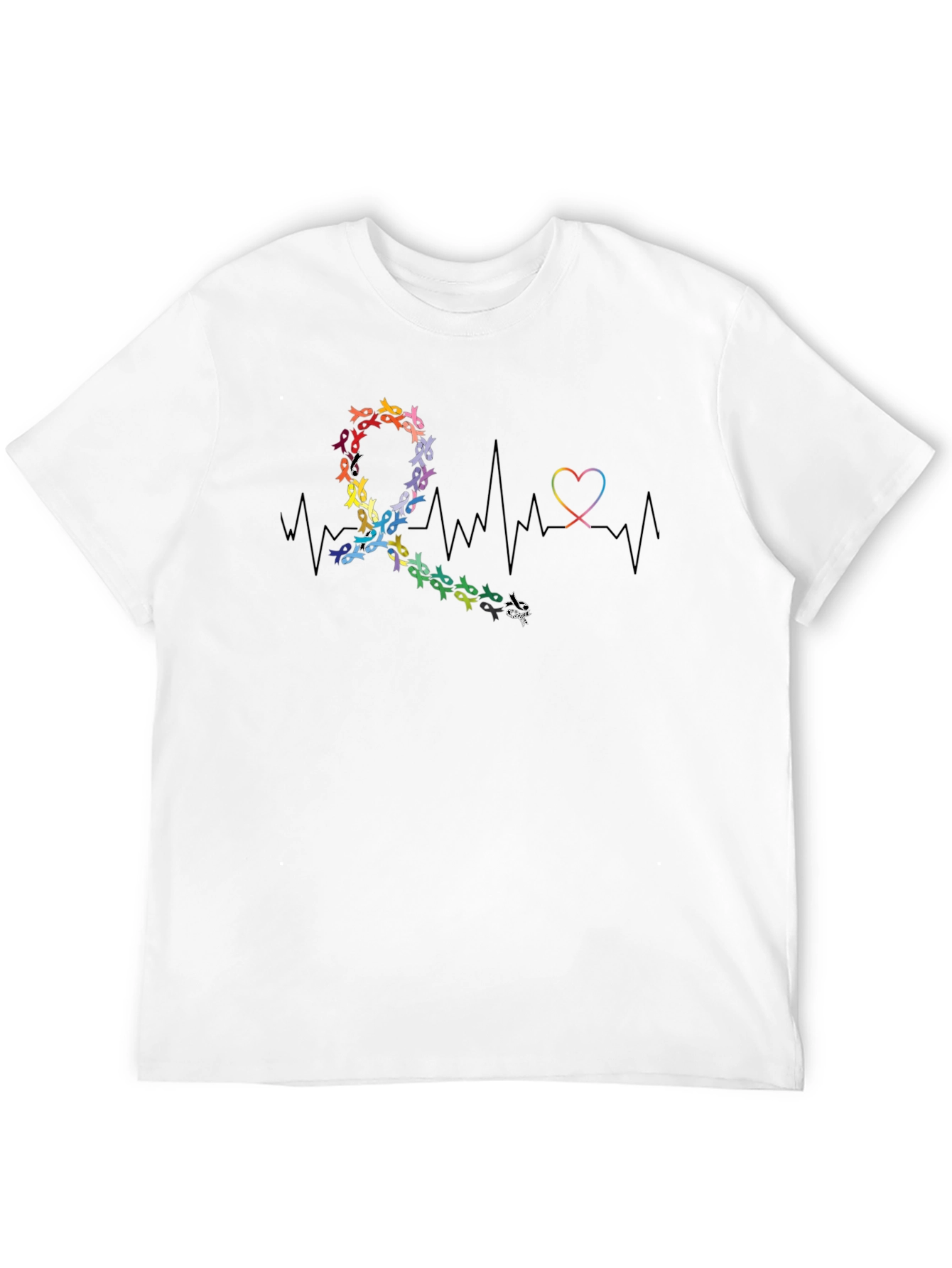 Awareness Ribbon Heartbeat Graphic T-Shirt