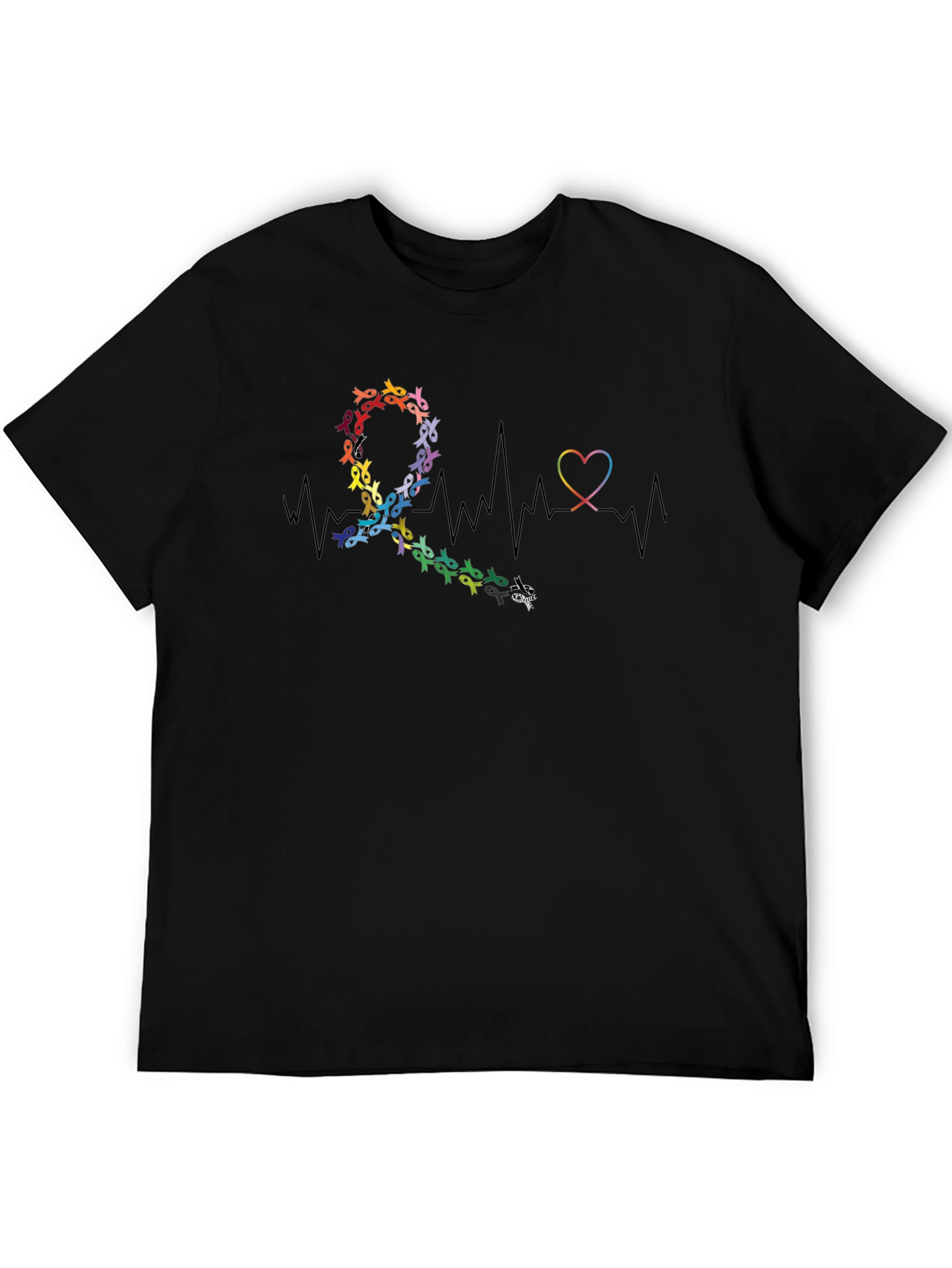 Awareness Ribbon Heartbeat Graphic T-Shirt