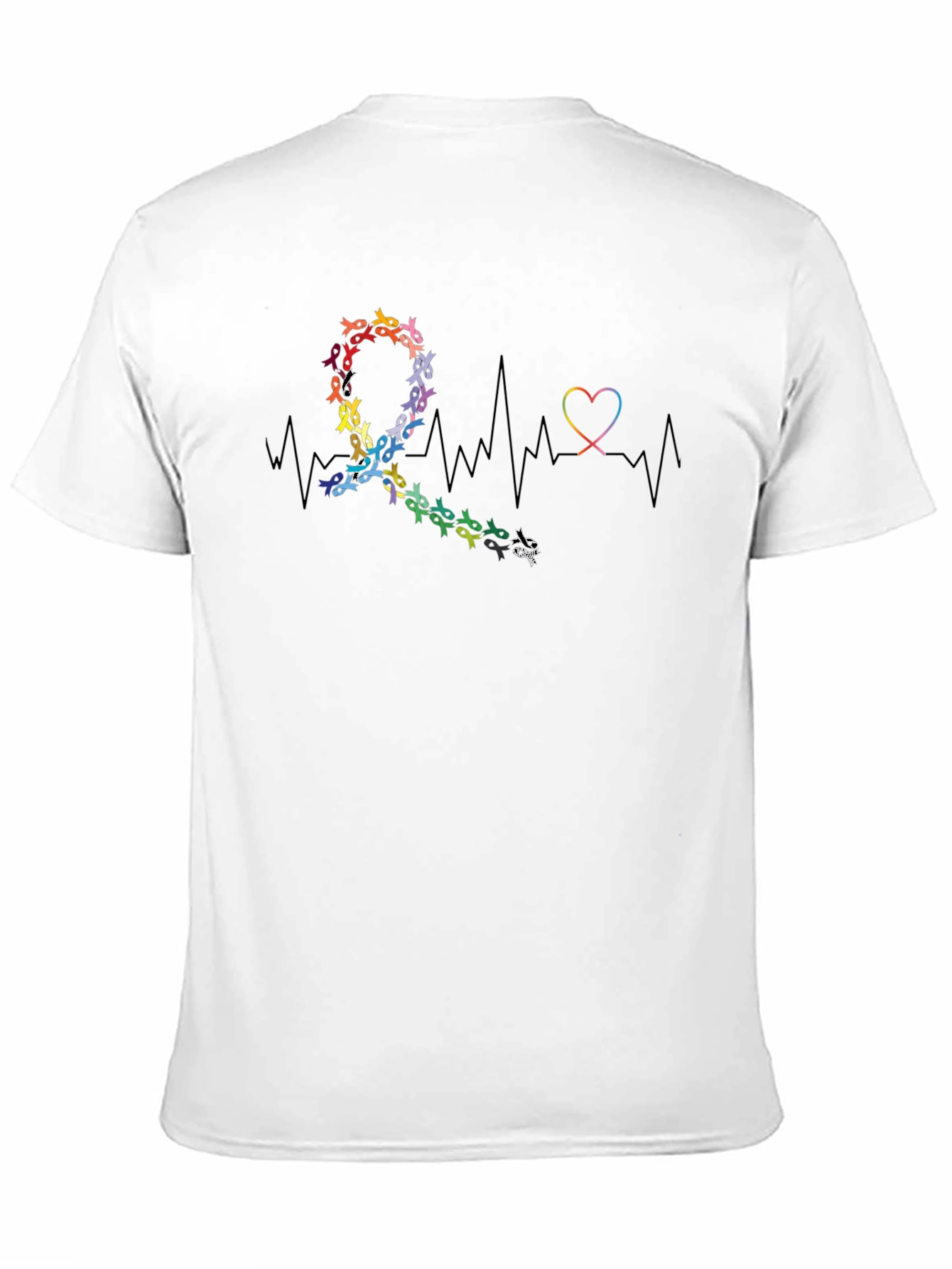 Awareness Ribbon Heartbeat Graphic T-Shirt