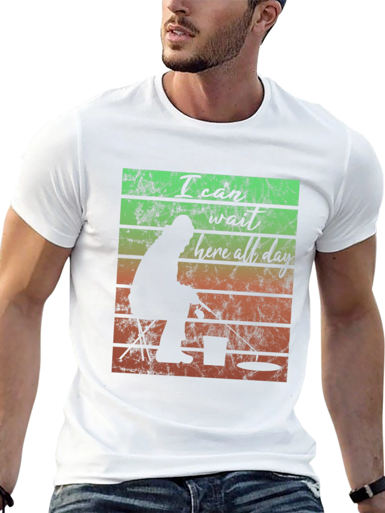 I Can Wait Here All Day Fishing T-Shirt