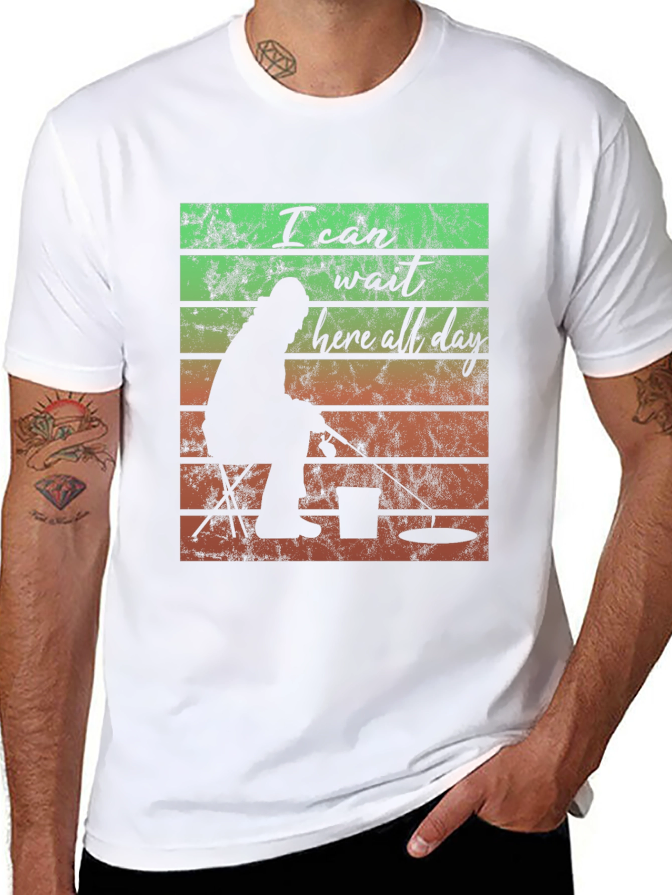 I Can Wait Here All Day Fishing T-Shirt