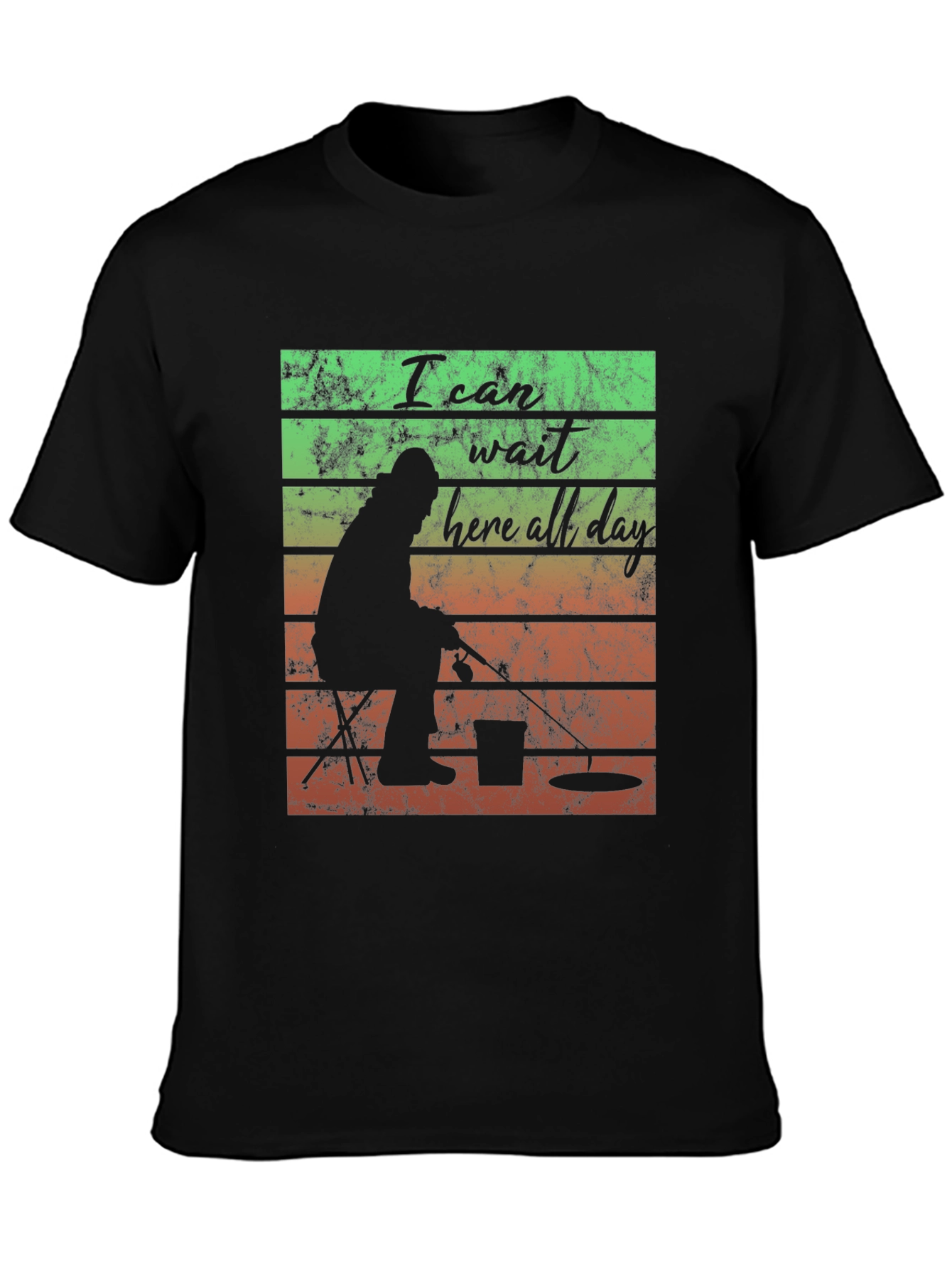 I Can Wait Here All Day Fishing T-Shirt