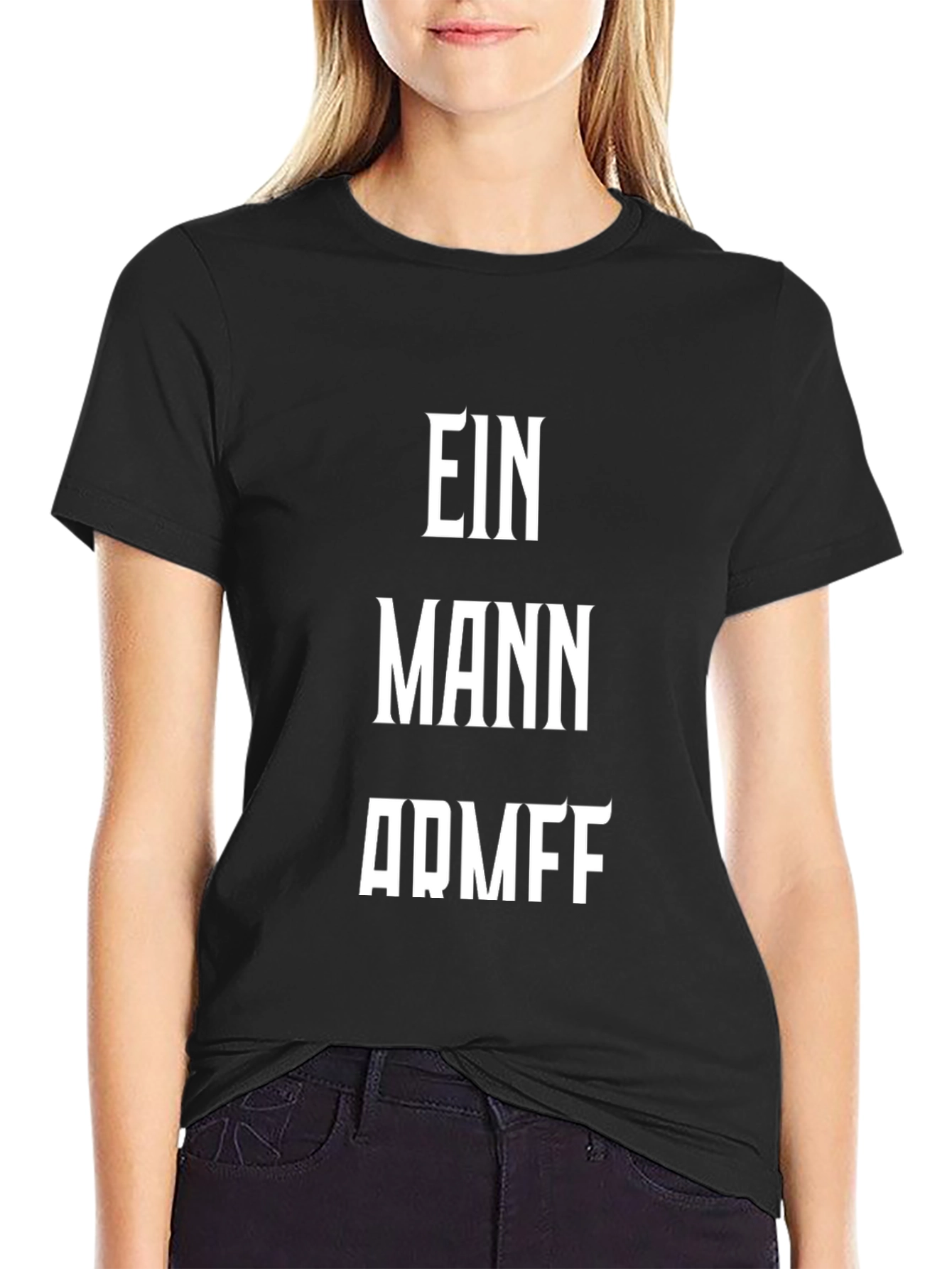 Ein Mann ARMFF Mens Black Graphic T-Shirt