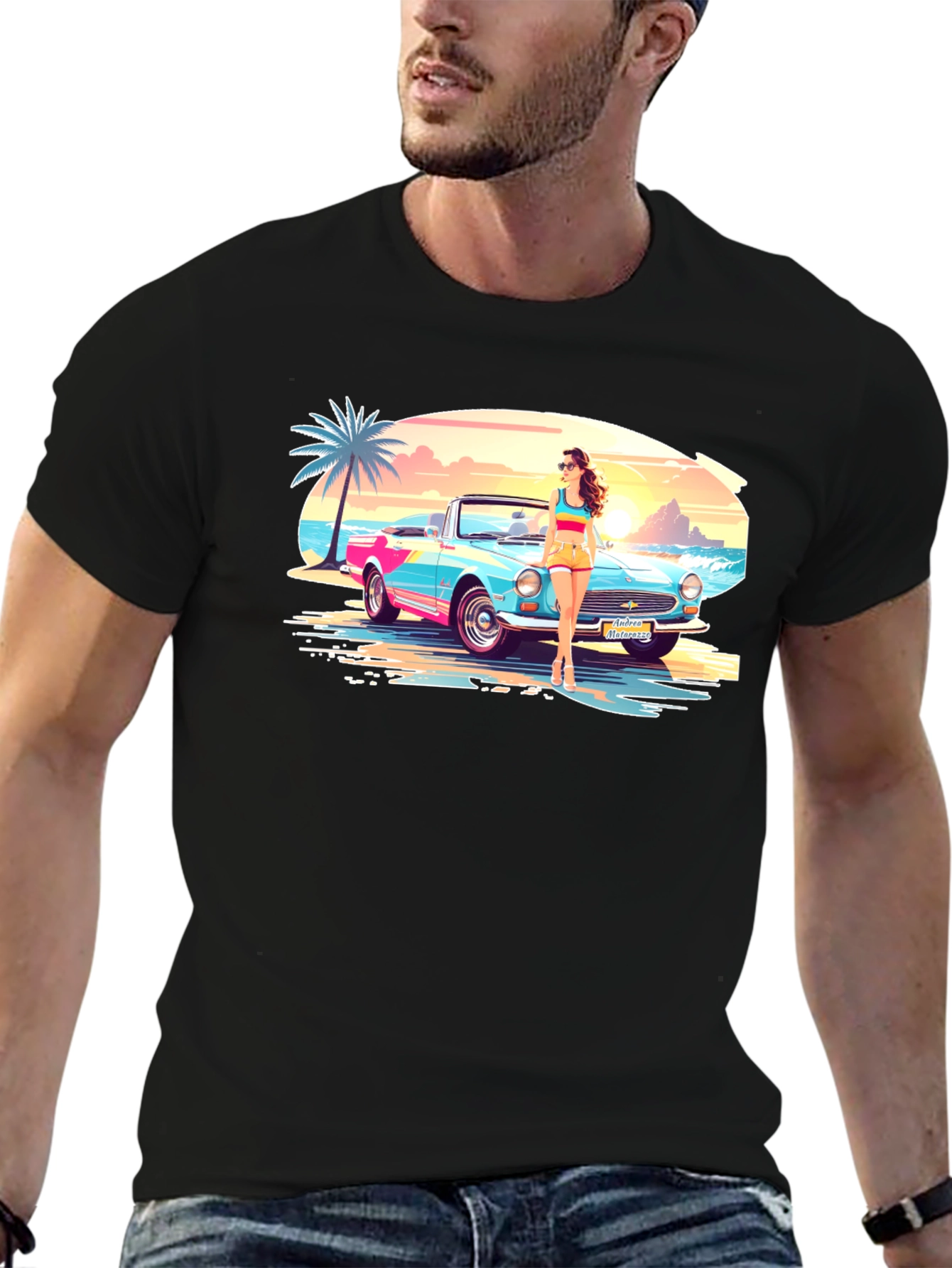 Retro Beach Car T-Shirt - Vacation Style