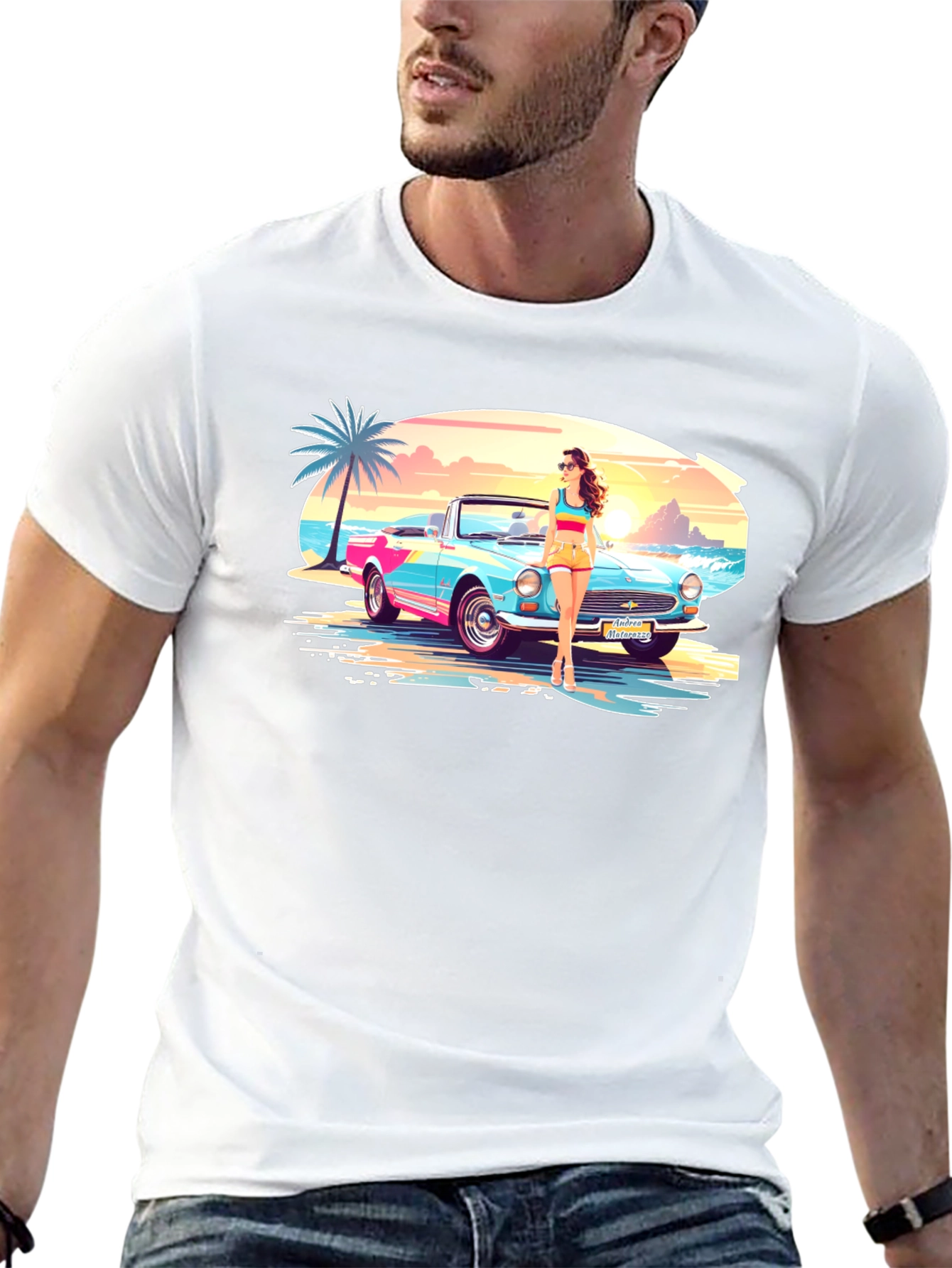 Retro Beach Car T-Shirt - Vacation Style