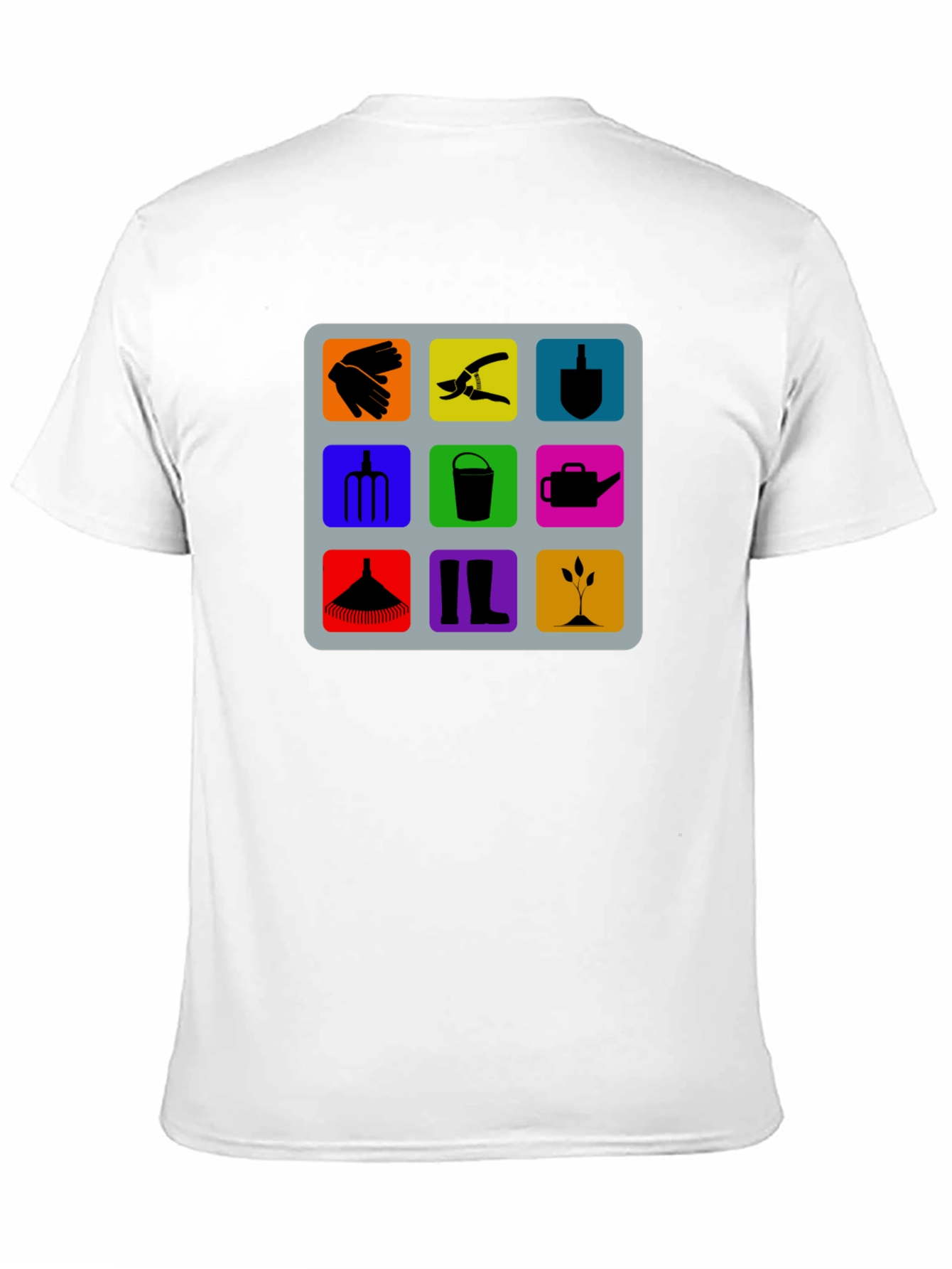 Gardening Tools Graphic Tee - Black Cotton T-Shirt