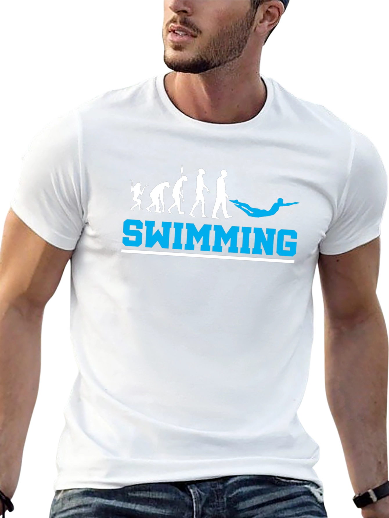 Evolution of Swimming T-Shirt - Black